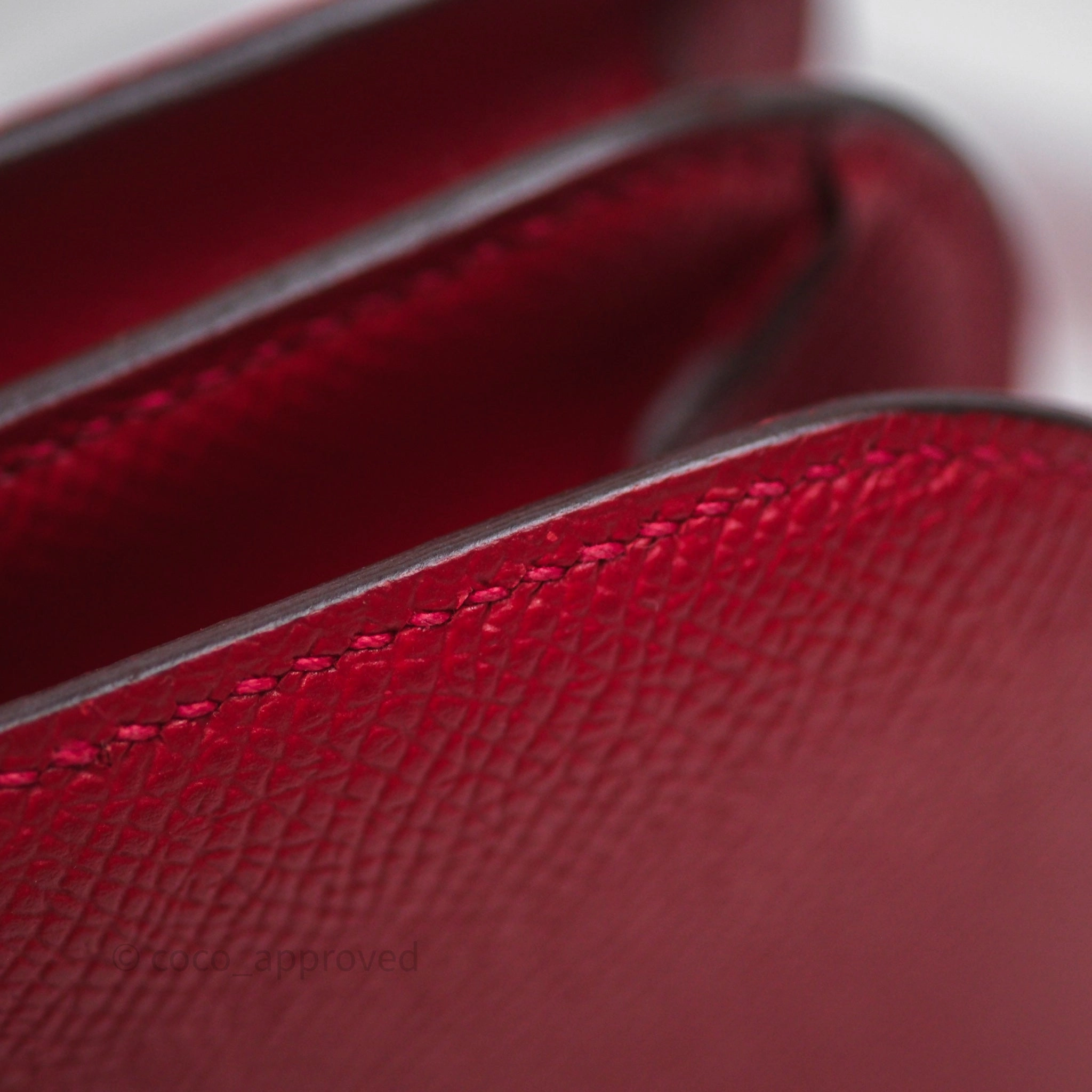 Herms Constance Mini 18cm Rouge Casque Epsom Gold Hardware