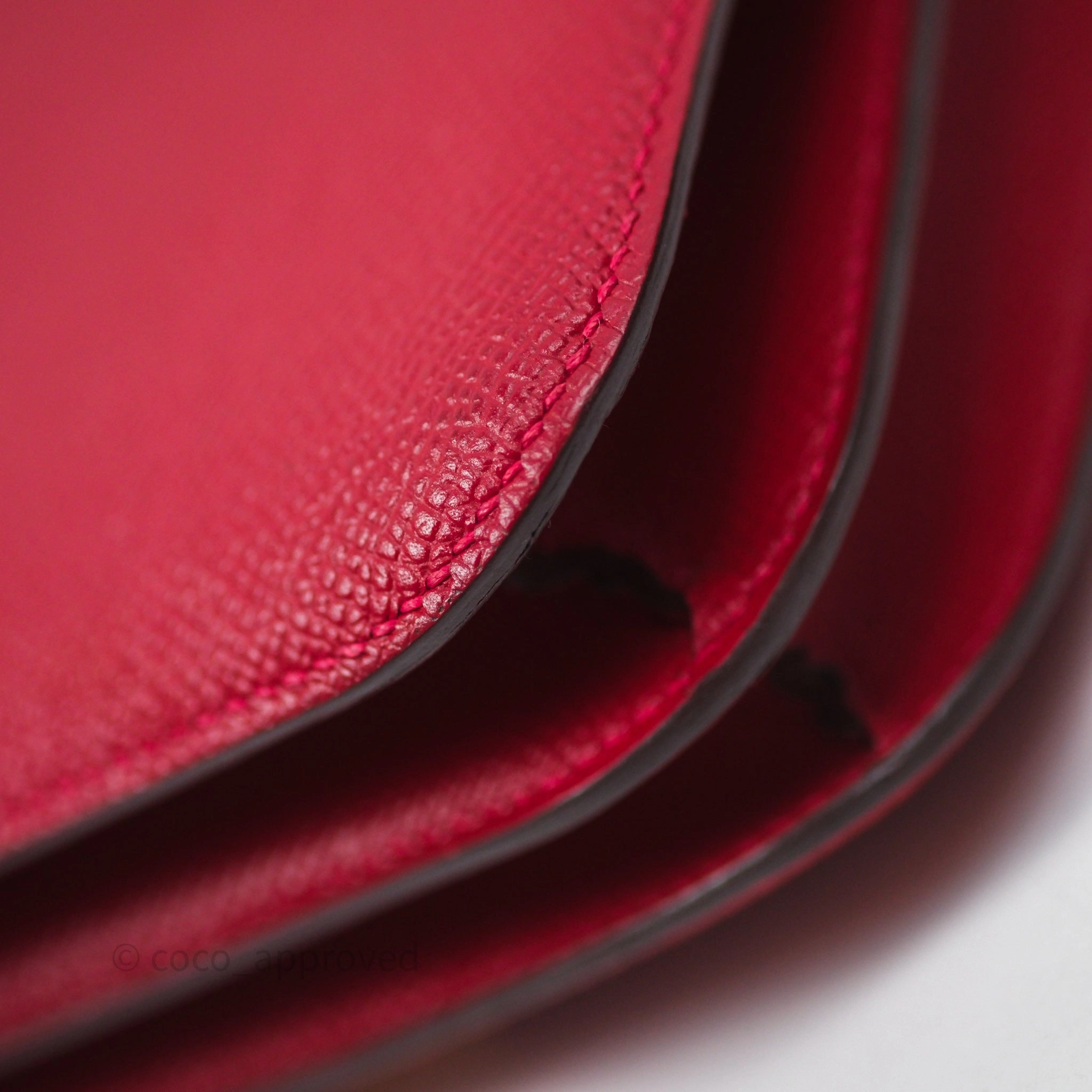 Herms Constance Mini 18cm Rouge Casque Epsom Gold Hardware