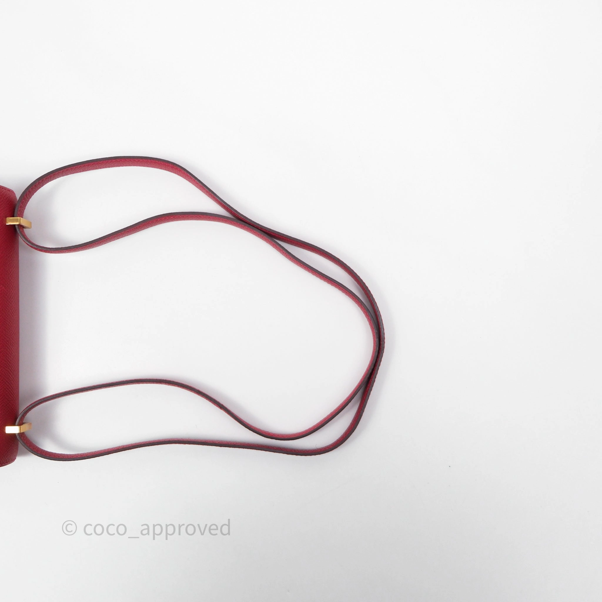 Herms Constance Mini 18cm Rouge Casque Epsom Gold Hardware