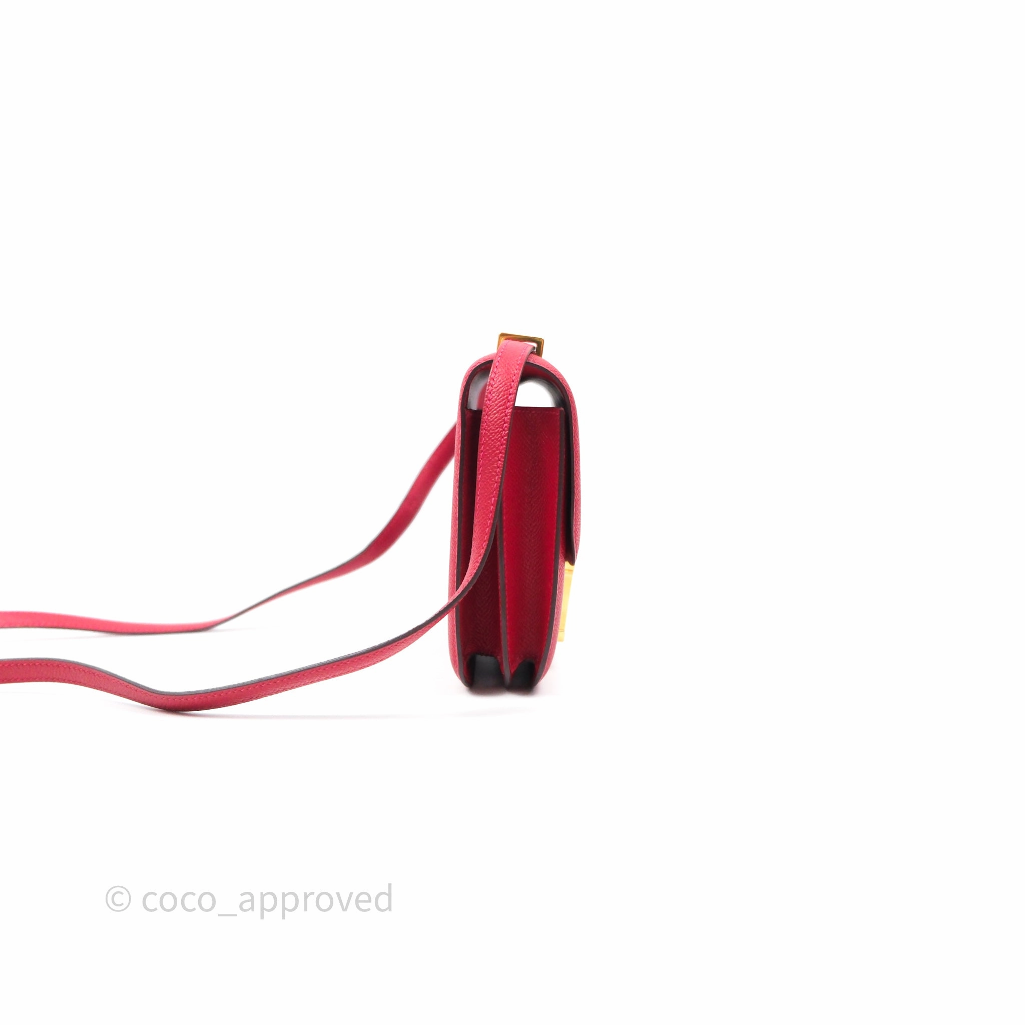Herms Constance Mini 18cm Rouge Casque Epsom Gold Hardware
