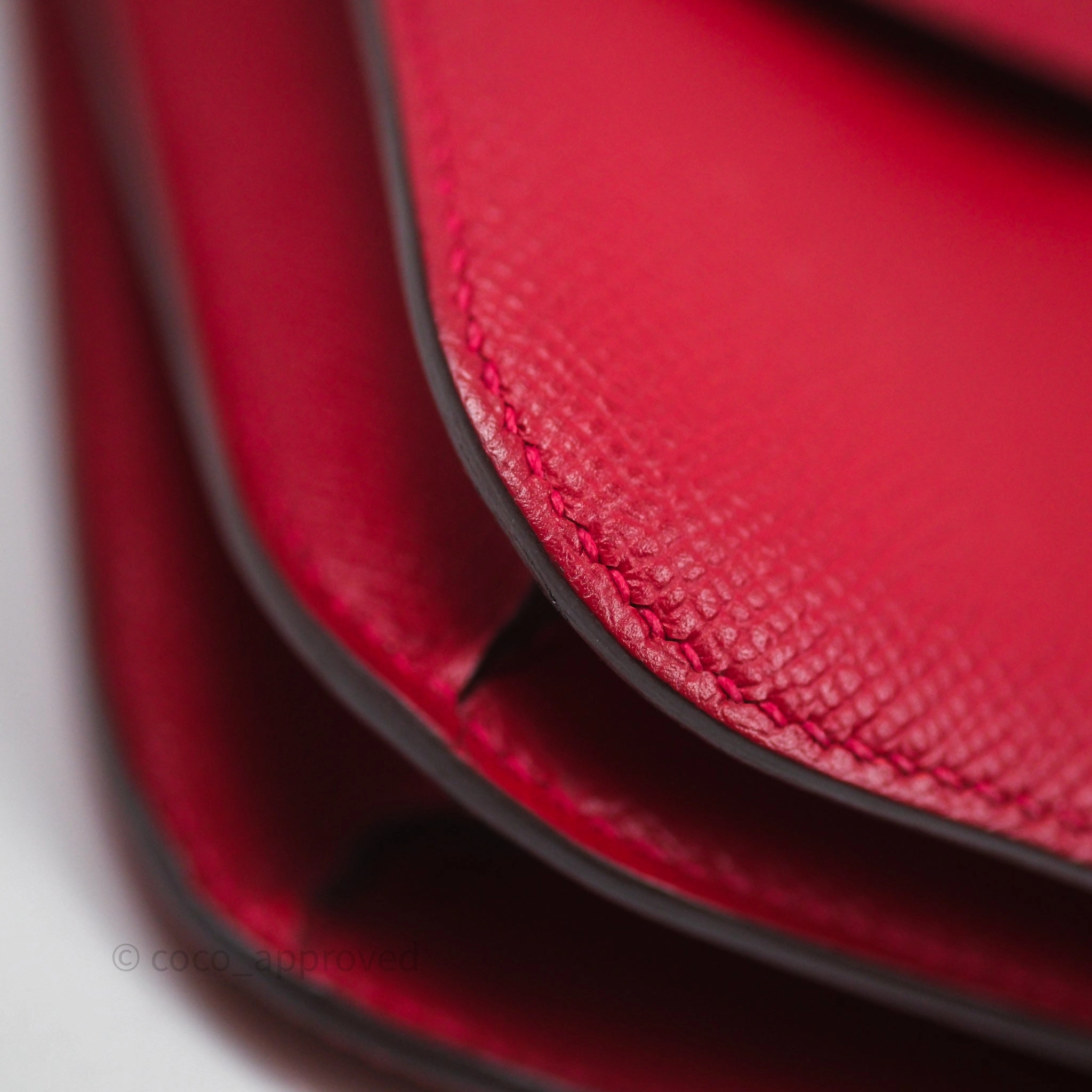 Herms Constance Mini 18cm Rouge Casque Epsom Gold Hardware