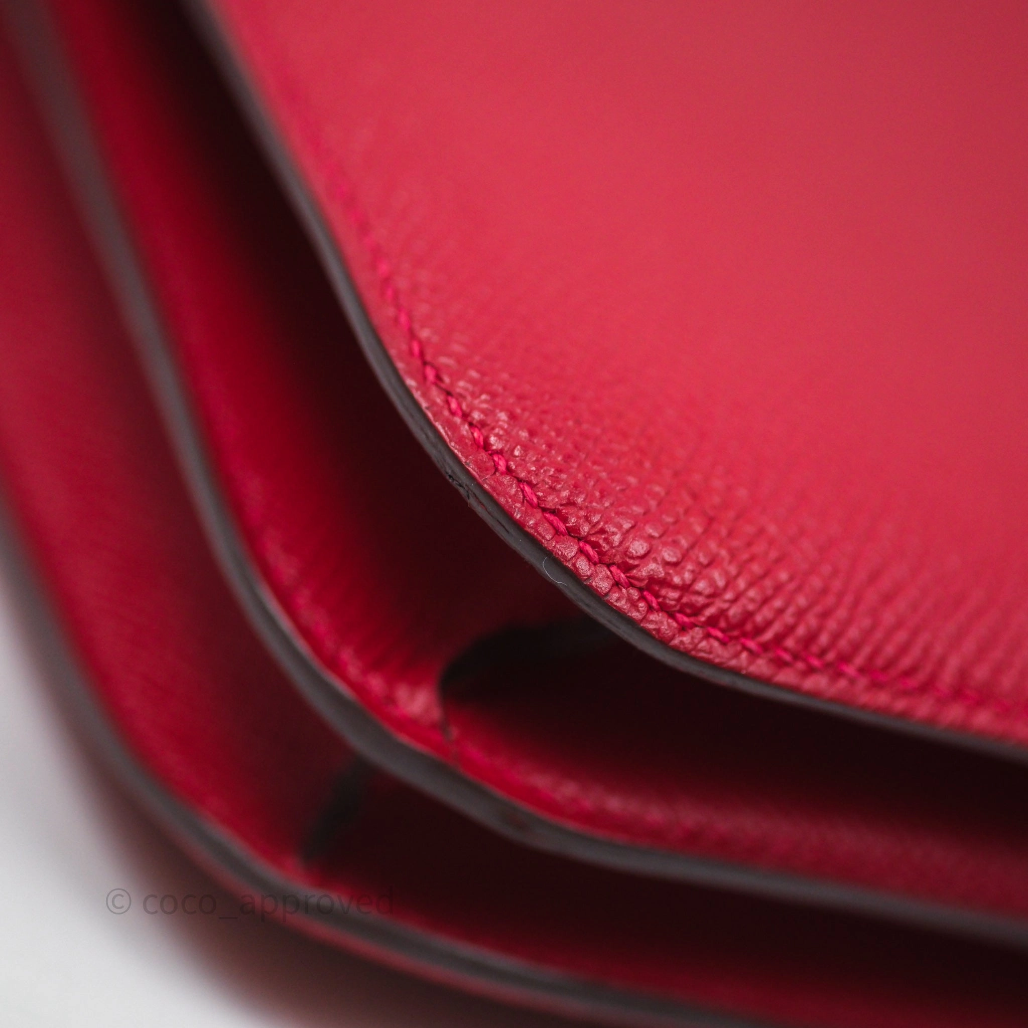 Herms Constance Mini 18cm Rouge Casque Epsom Gold Hardware