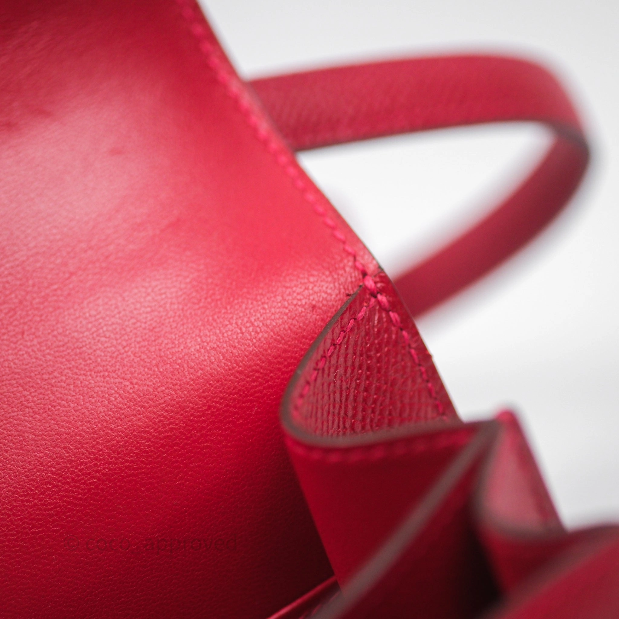 Herms Constance Mini 18cm Rouge Casque Epsom Gold Hardware