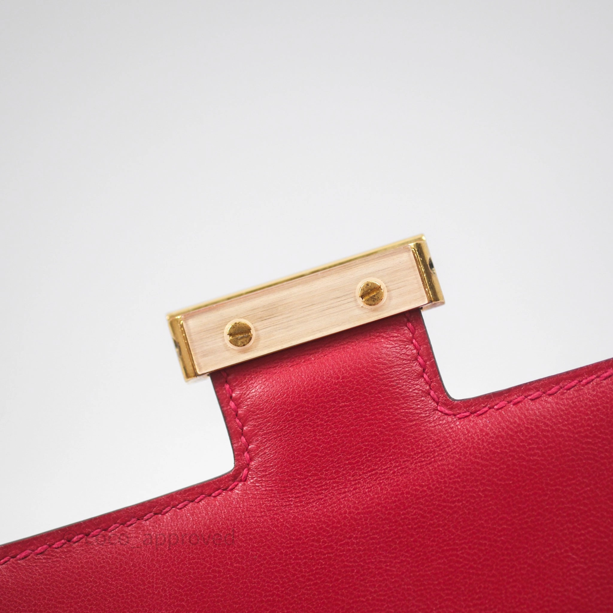 Herms Constance Mini 18cm Rouge Casque Epsom Gold Hardware