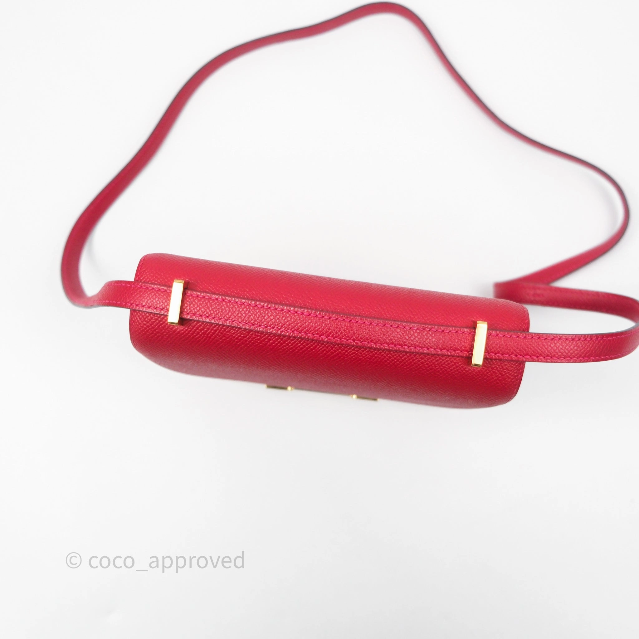 Herms Constance Mini 18cm Rouge Casque Epsom Gold Hardware