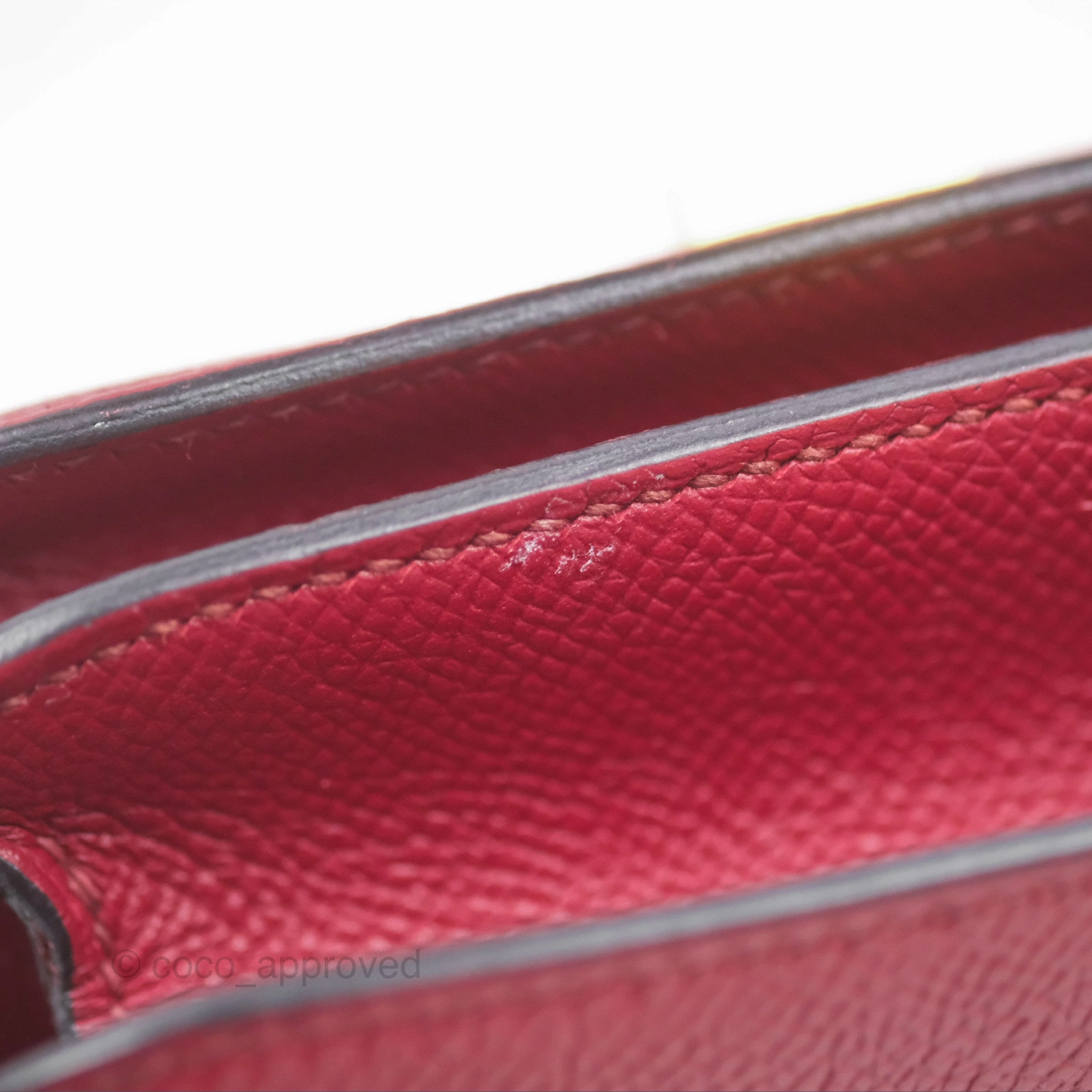 Herms Constance Mini 18cm Rouge Grenat K1 Epsom Gold Hardware
