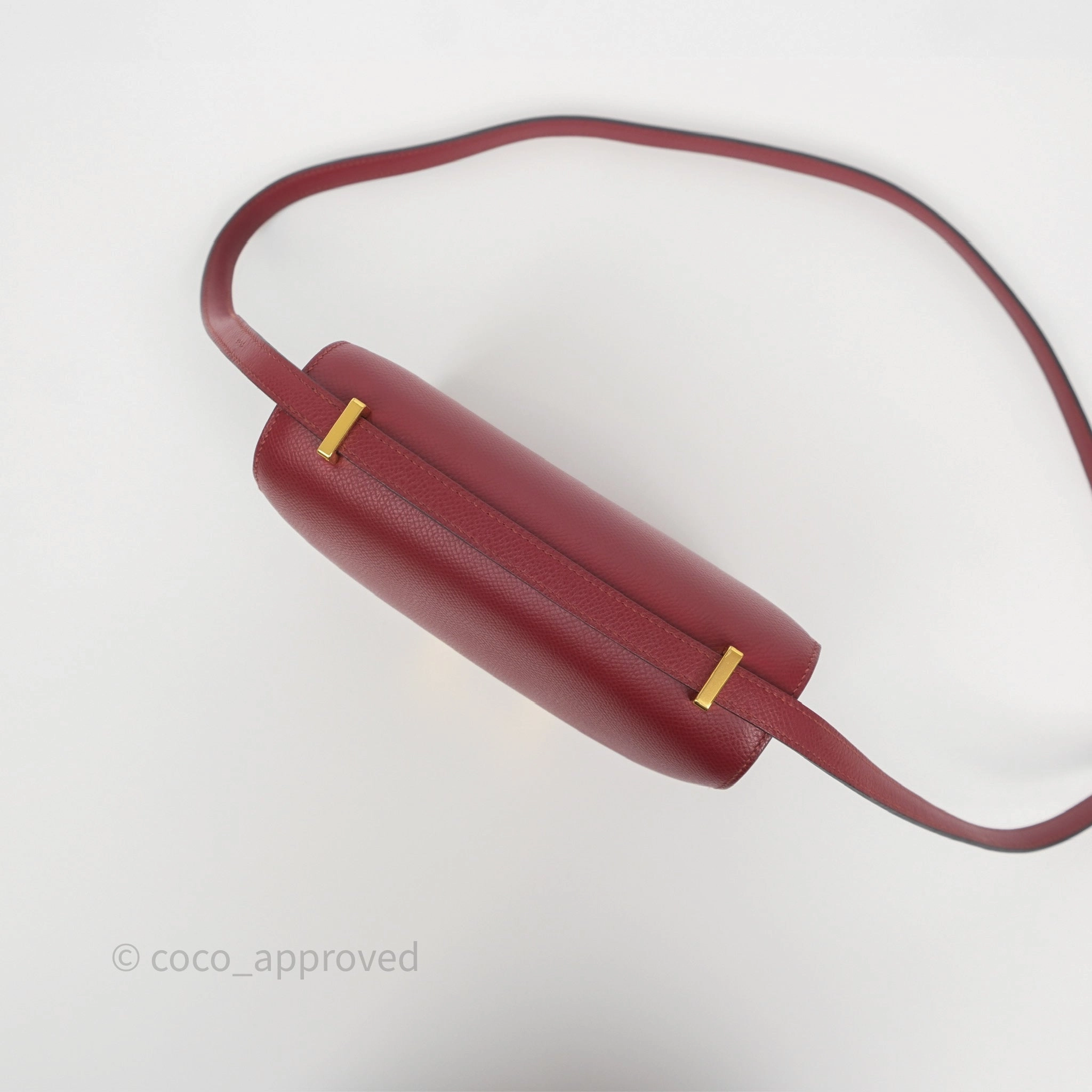 Herms Constance Mini 18cm Rouge Grenat K1 Epsom Gold Hardware