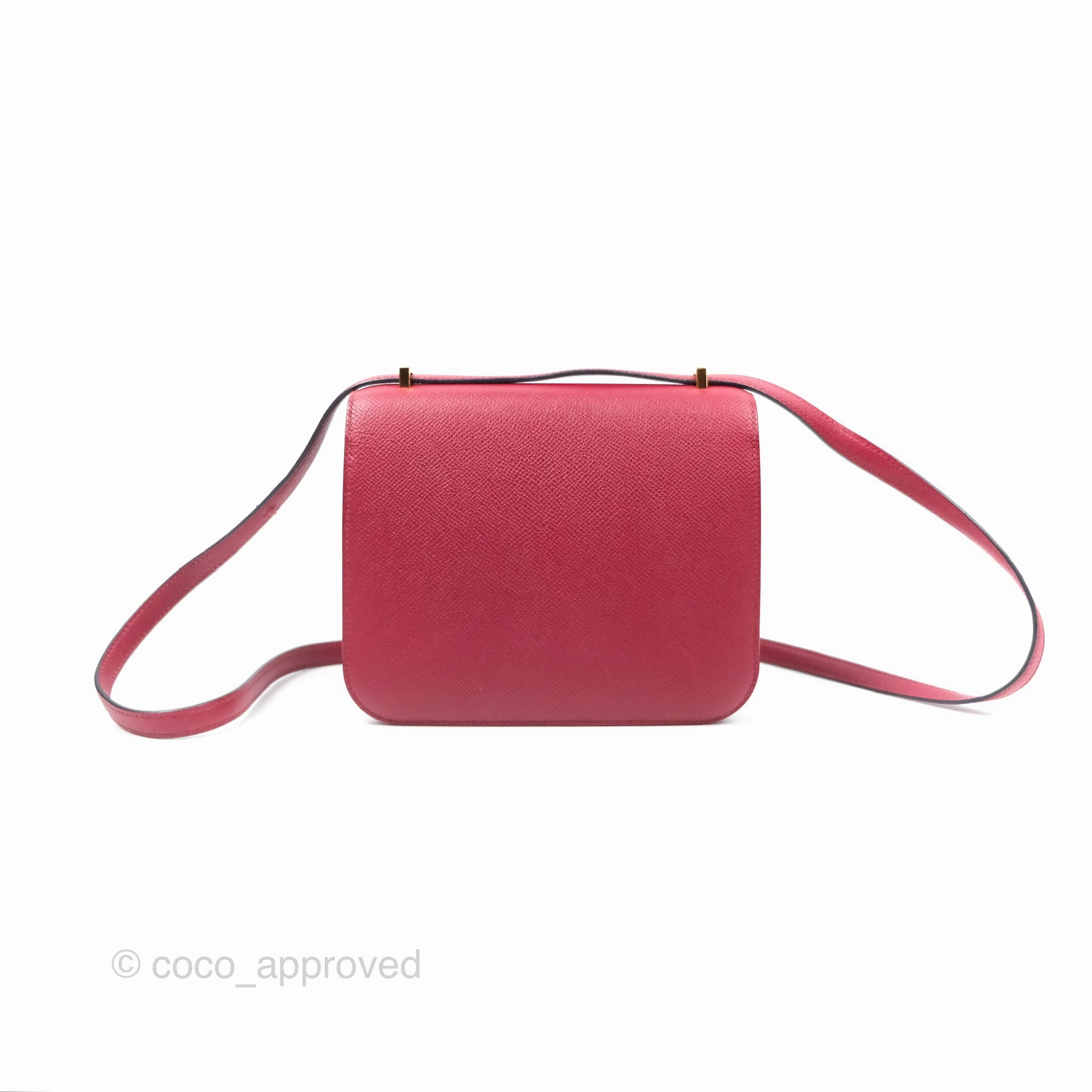 Herms Constance Mini 18cm Rouge Grenat K1 Epsom Gold Hardware