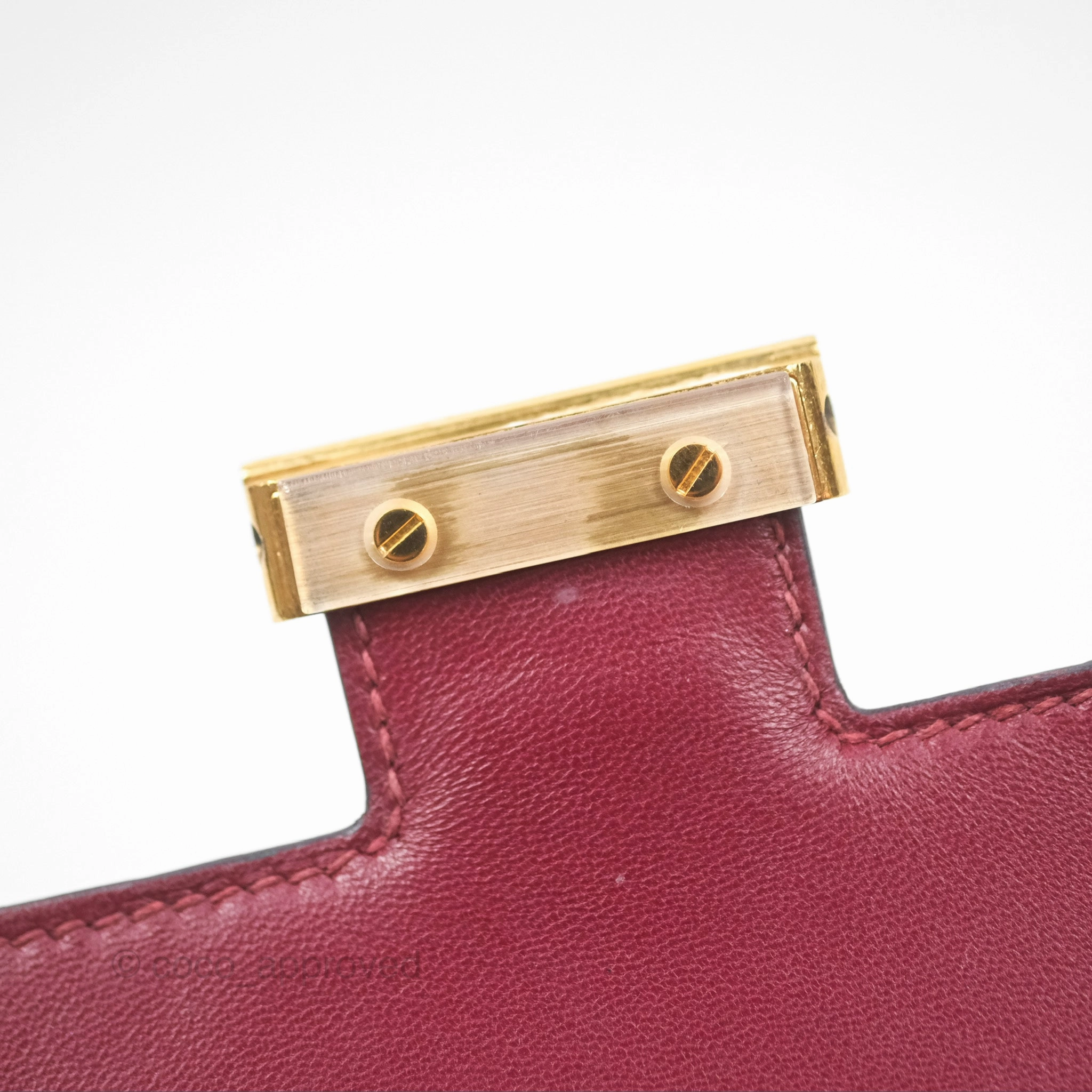 Herms Constance Mini 18cm Rouge Grenat K1 Epsom Gold Hardware