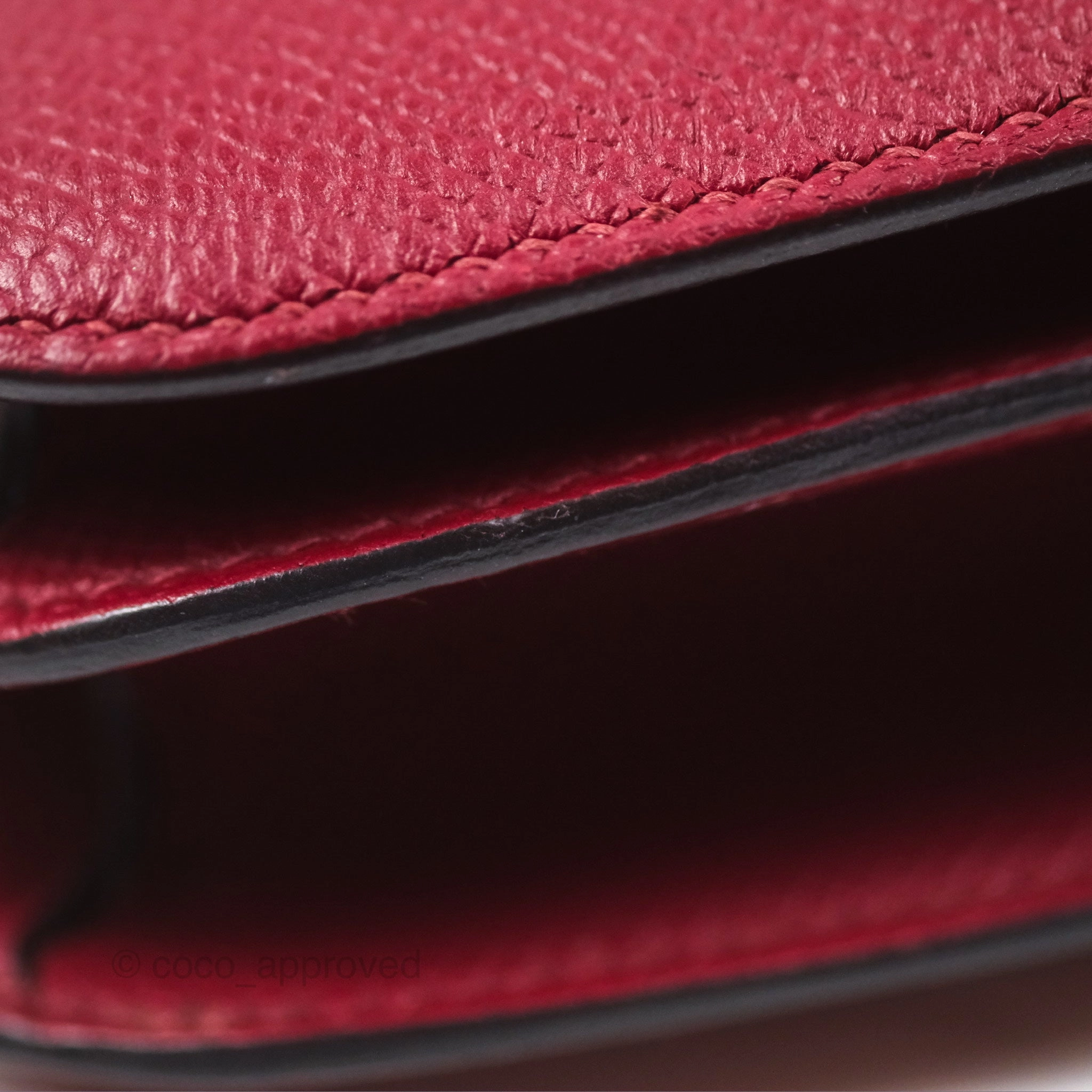 Herms Constance Mini 18cm Rouge Grenat K1 Epsom Gold Hardware