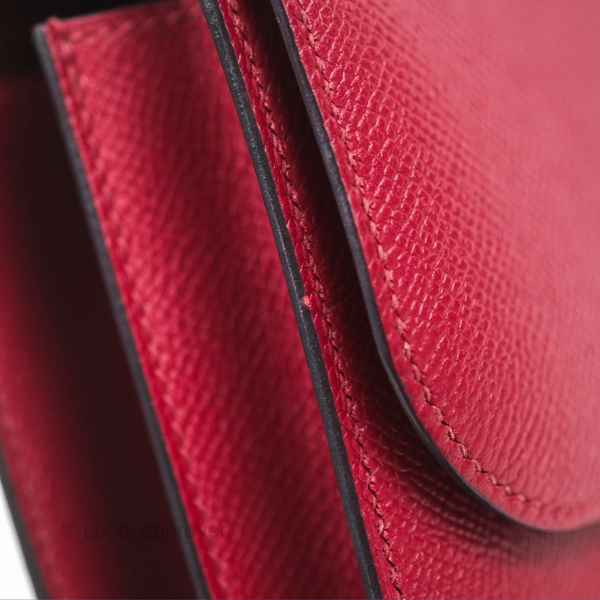 Herms Constance Mini 18cm Rouge Grenat K1 Epsom Gold Hardware