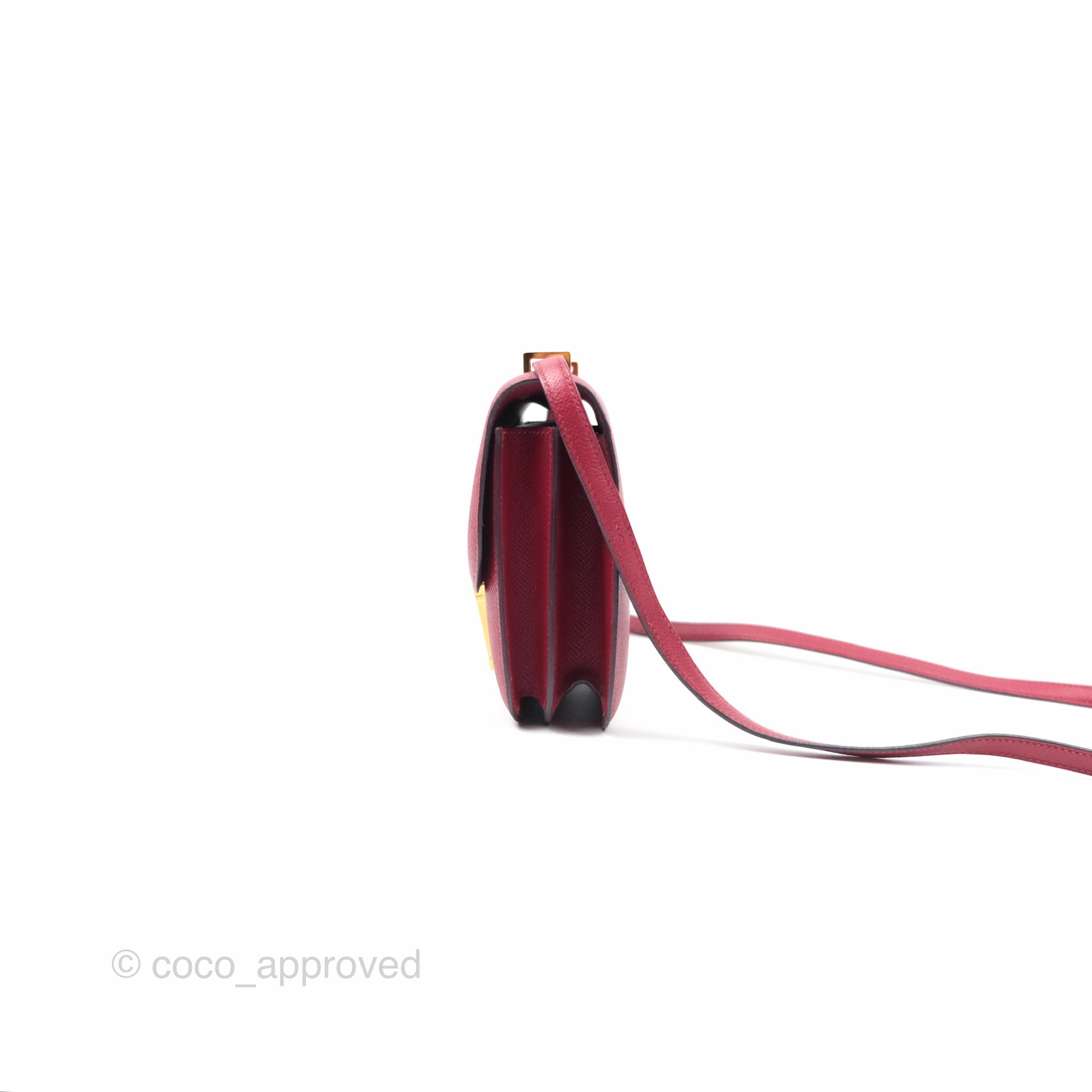 Herms Constance Mini 18cm Rouge Grenat K1 Epsom Gold Hardware