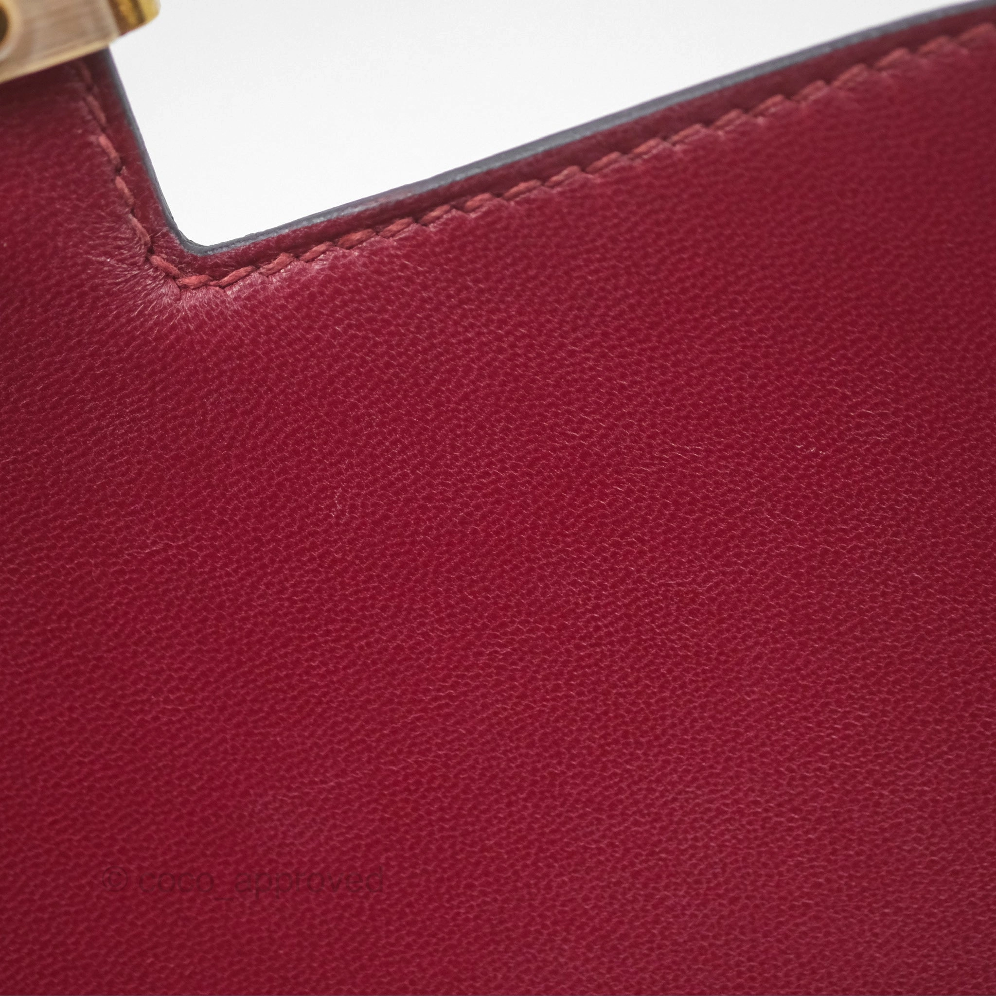 Herms Constance Mini 18cm Rouge Grenat K1 Epsom Gold Hardware