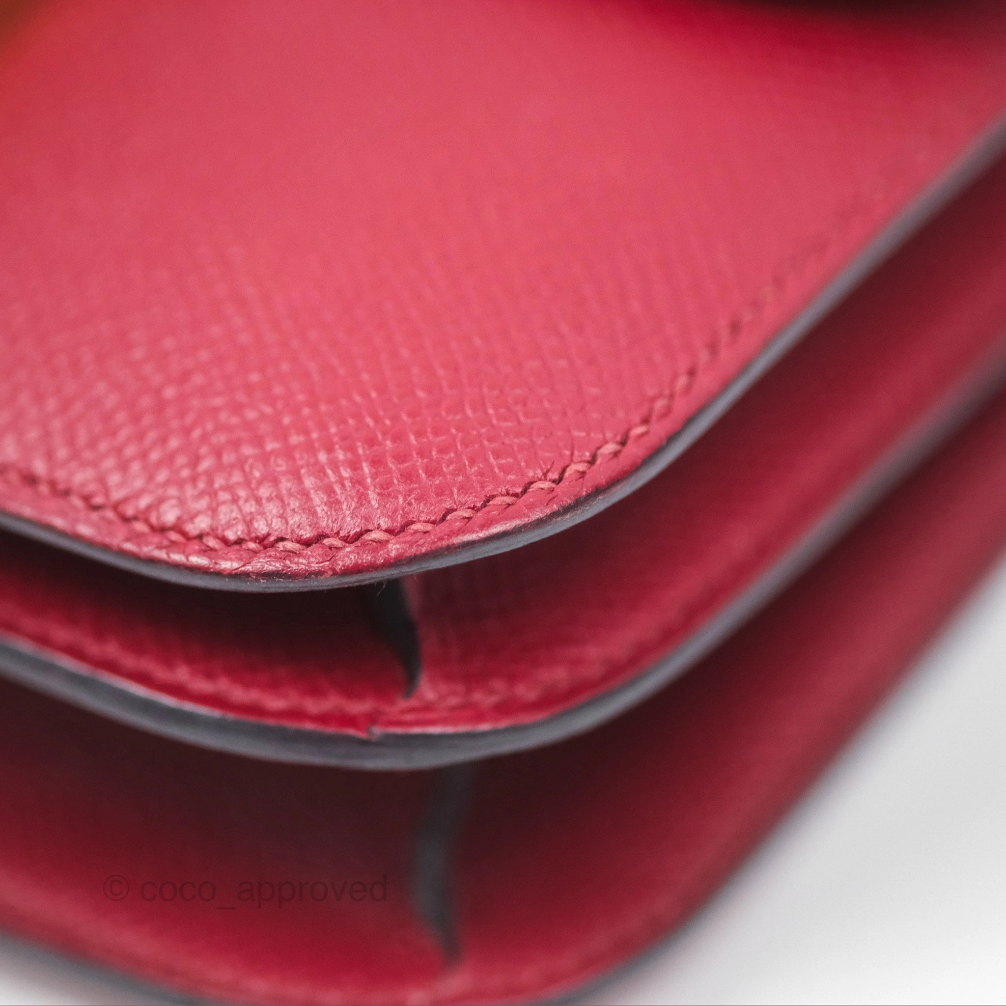 Herms Constance Mini 18cm Rouge Grenat K1 Epsom Gold Hardware