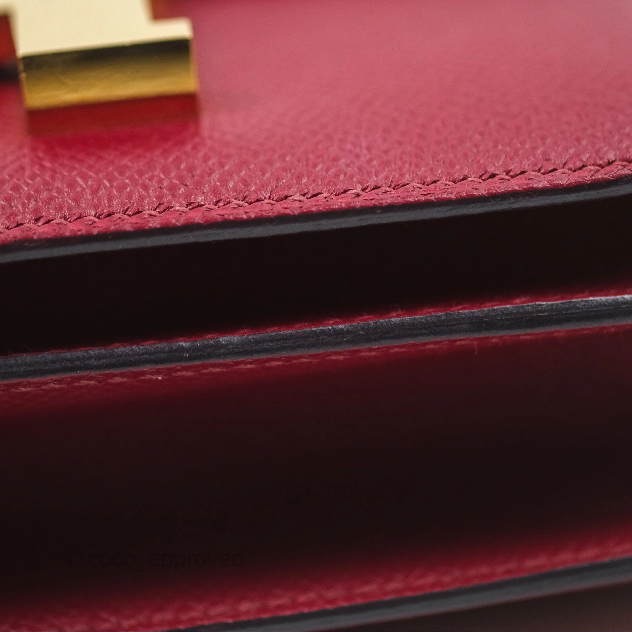 Herms Constance Mini 18cm Rouge Grenat K1 Epsom Gold Hardware