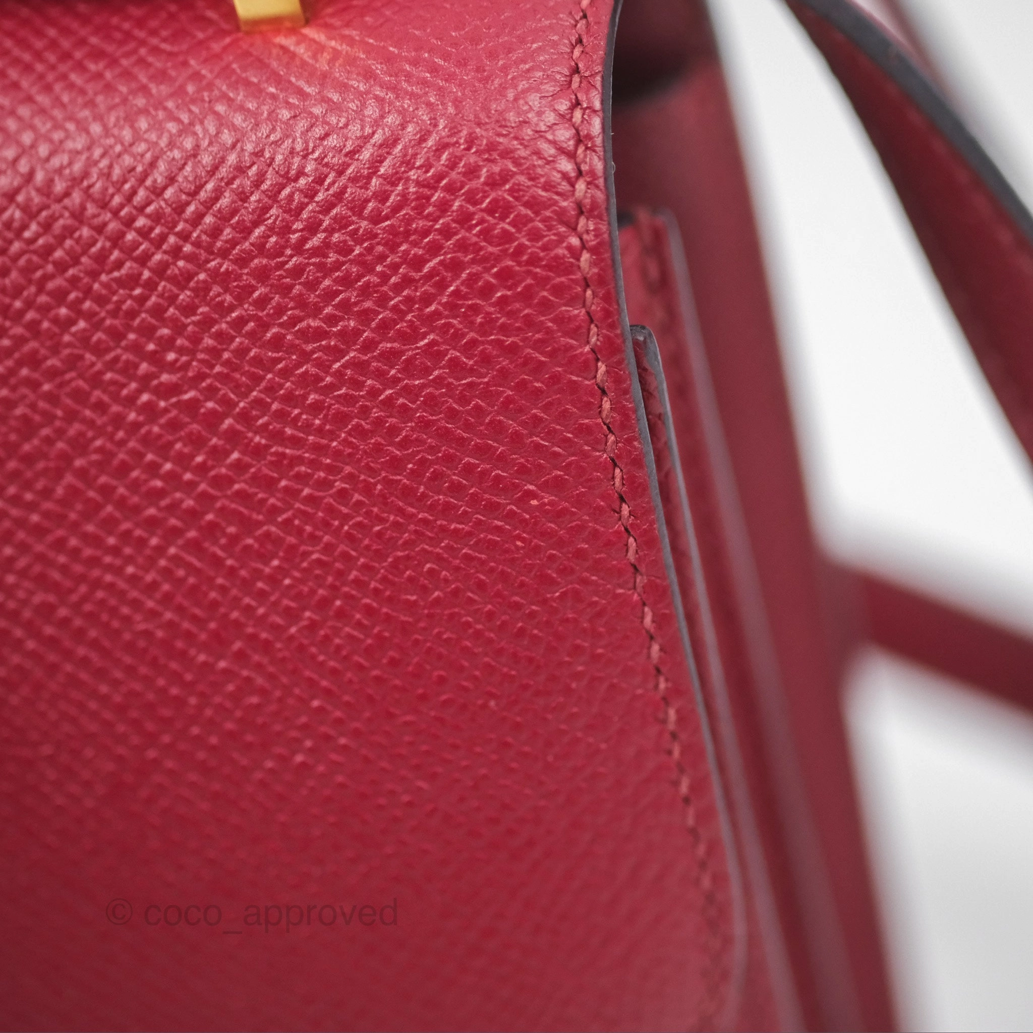 Herms Constance Mini 18cm Rouge Grenat K1 Epsom Gold Hardware