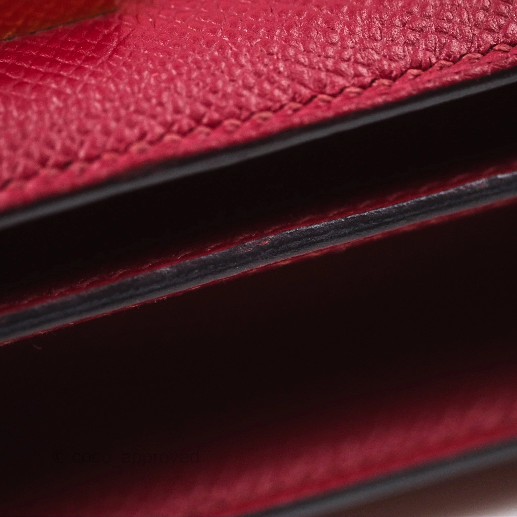Herms Constance Mini 18cm Rouge Grenat K1 Epsom Gold Hardware