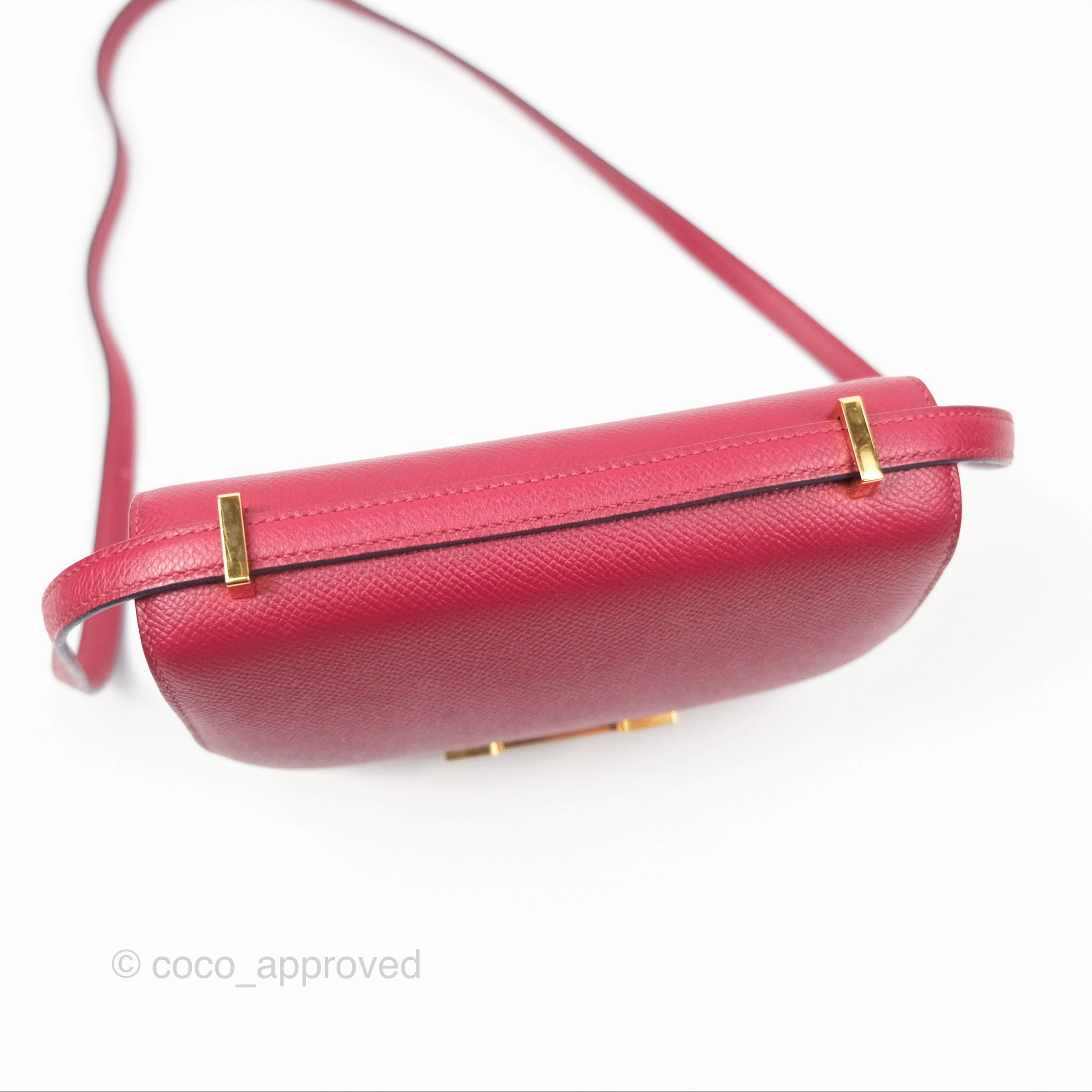 Herms Constance Mini 18cm Rouge Grenat K1 Epsom Gold Hardware