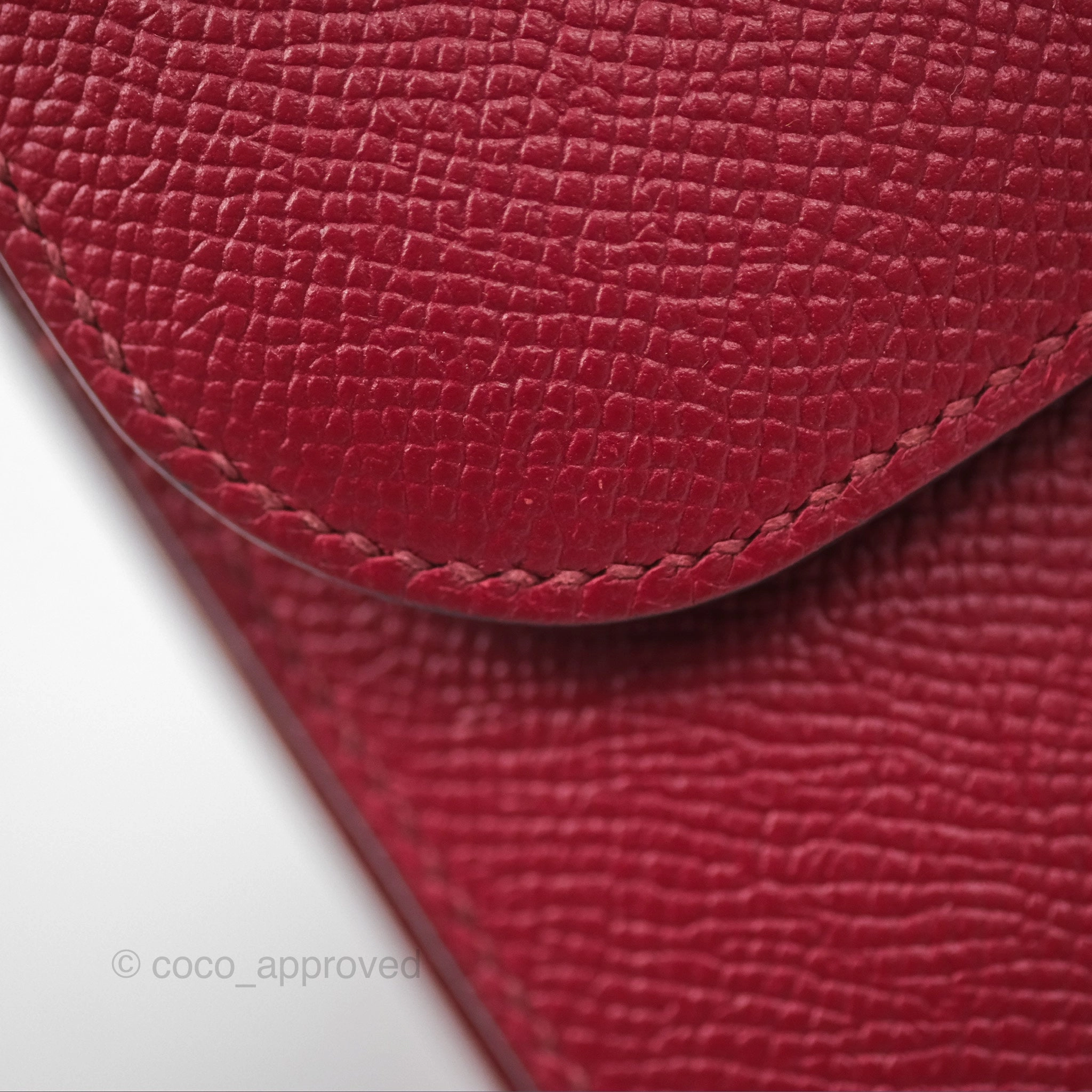 Herms Constance Mini 18cm Rouge Grenat K1 Epsom Gold Hardware