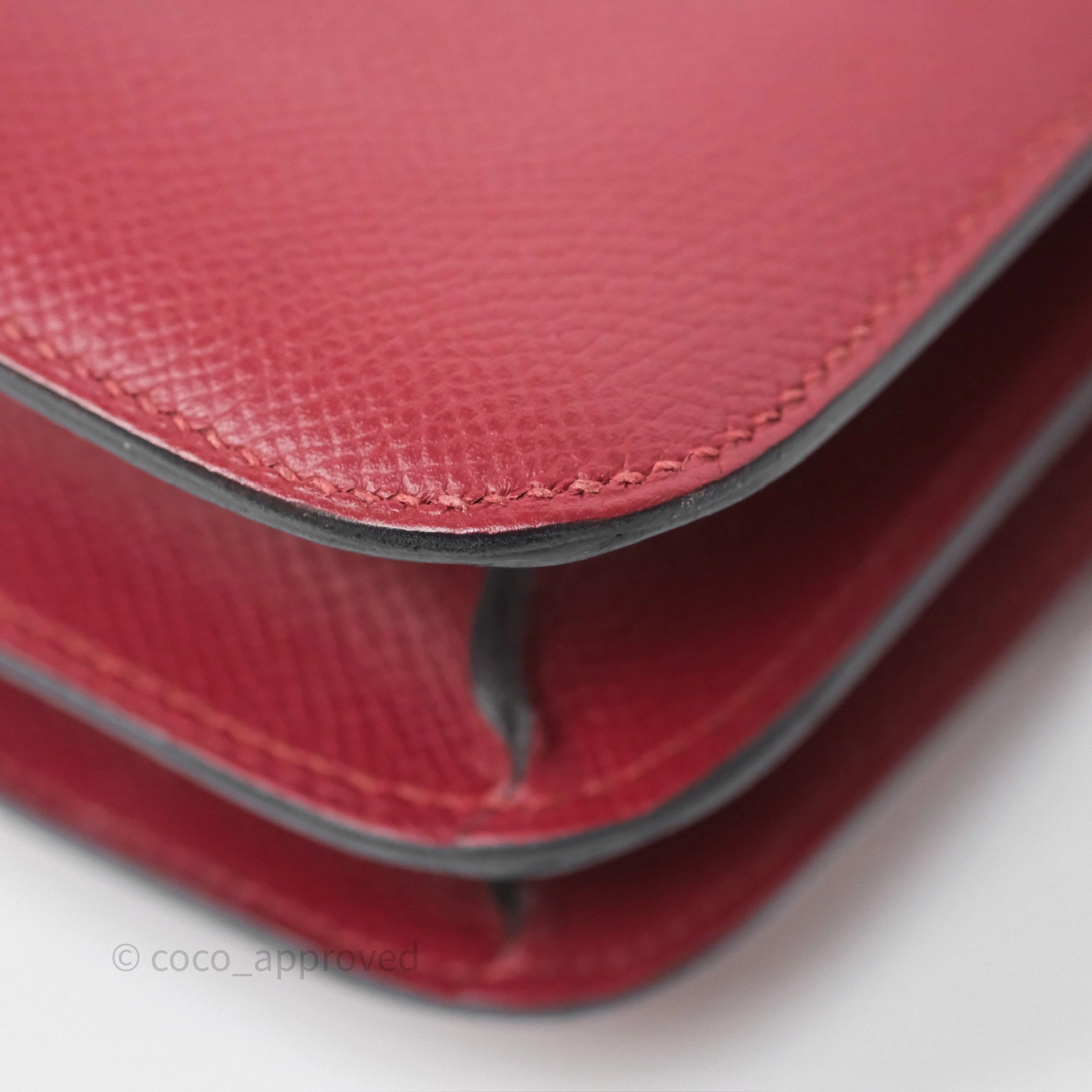 Herms Constance Mini 18cm Rouge Grenat K1 Epsom Gold Hardware