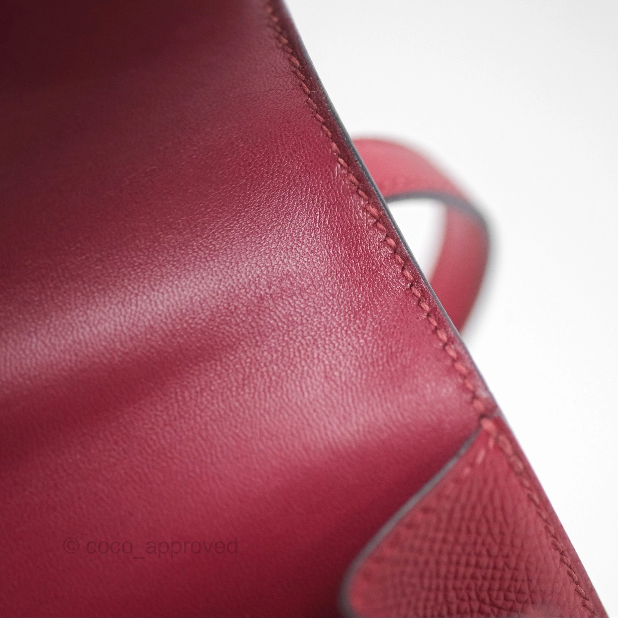 Herms Constance Mini 18cm Rouge Grenat K1 Epsom Gold Hardware