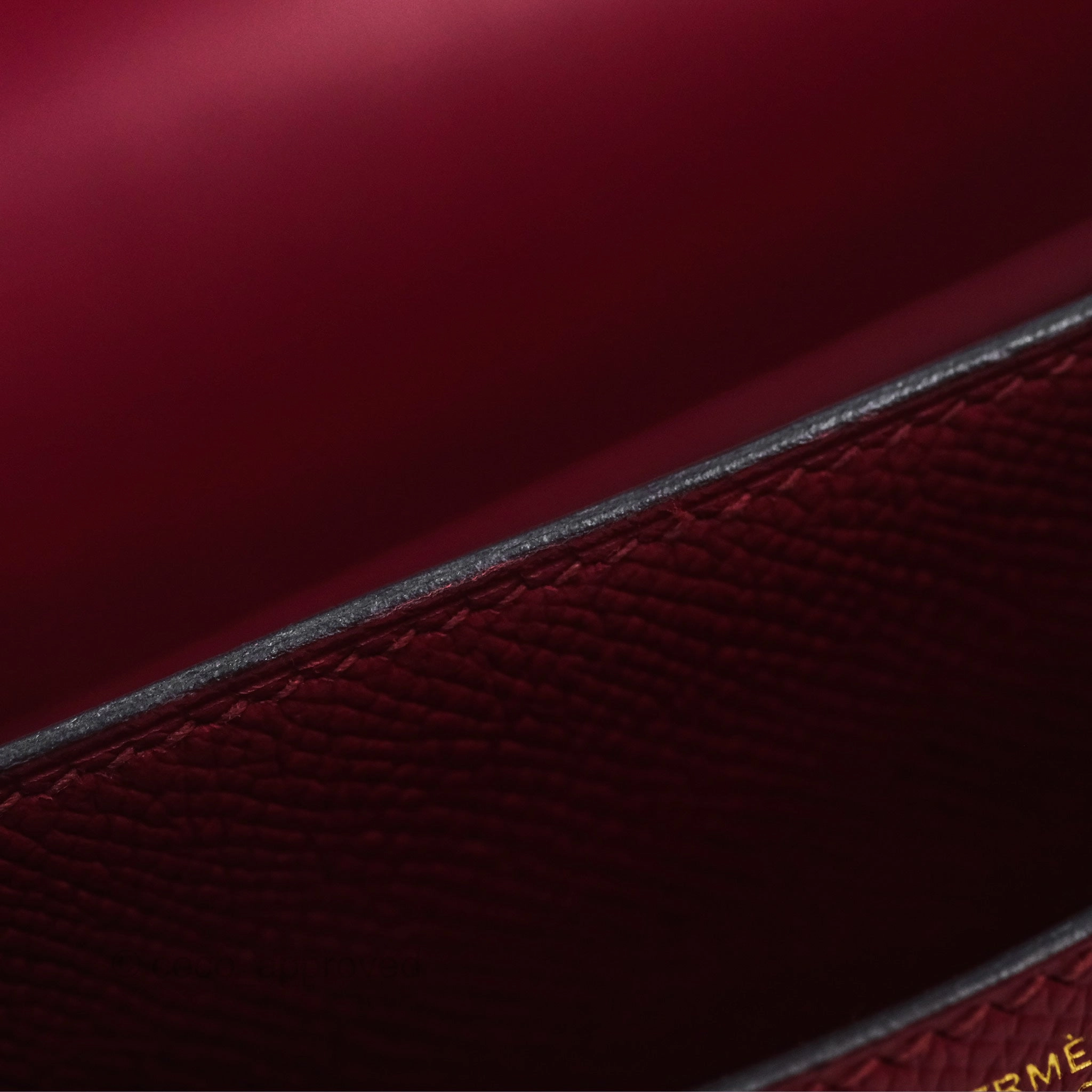 Herms Constance Mini 18cm Rouge Grenat K1 Epsom Gold Hardware
