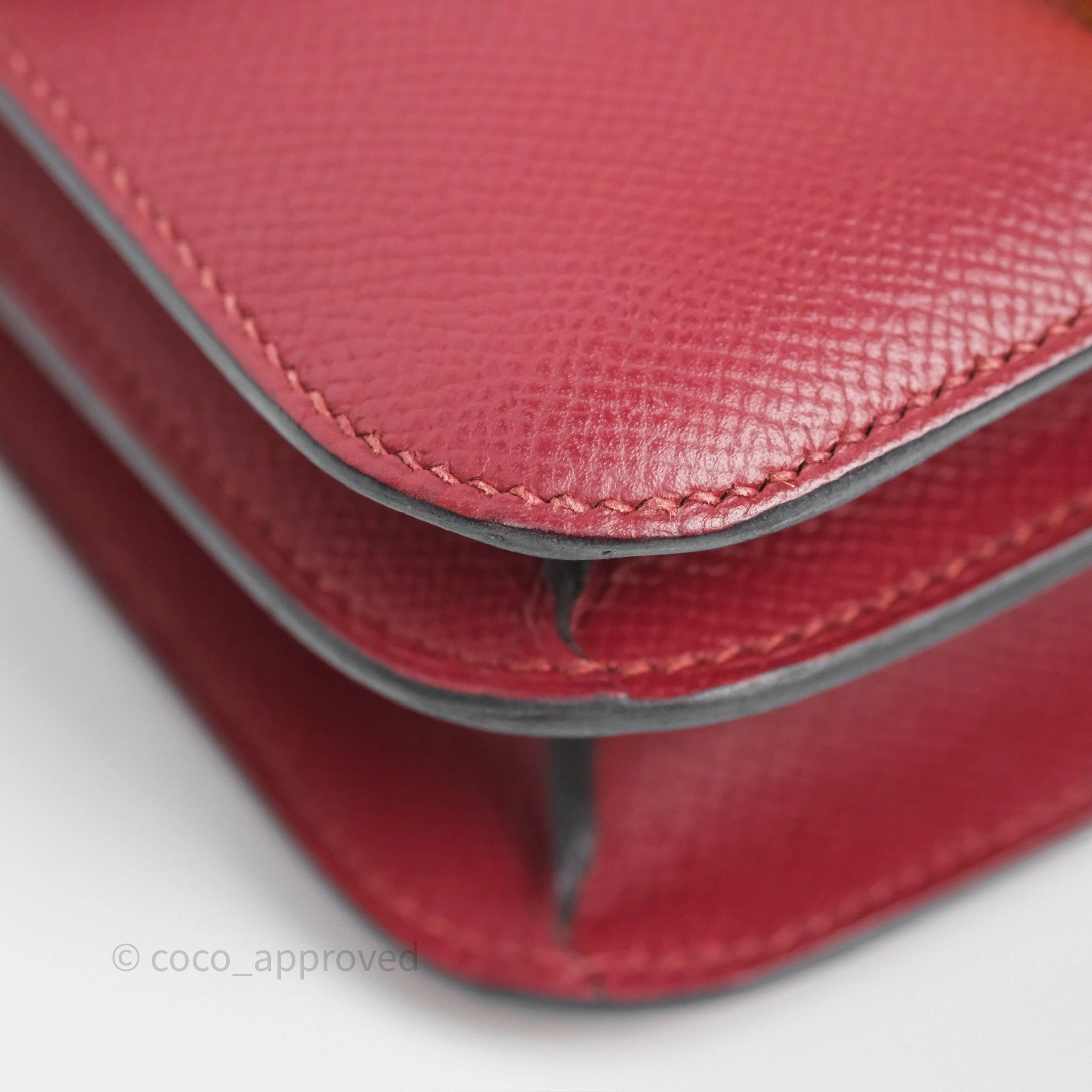 Herms Constance Mini 18cm Rouge Grenat K1 Epsom Gold Hardware
