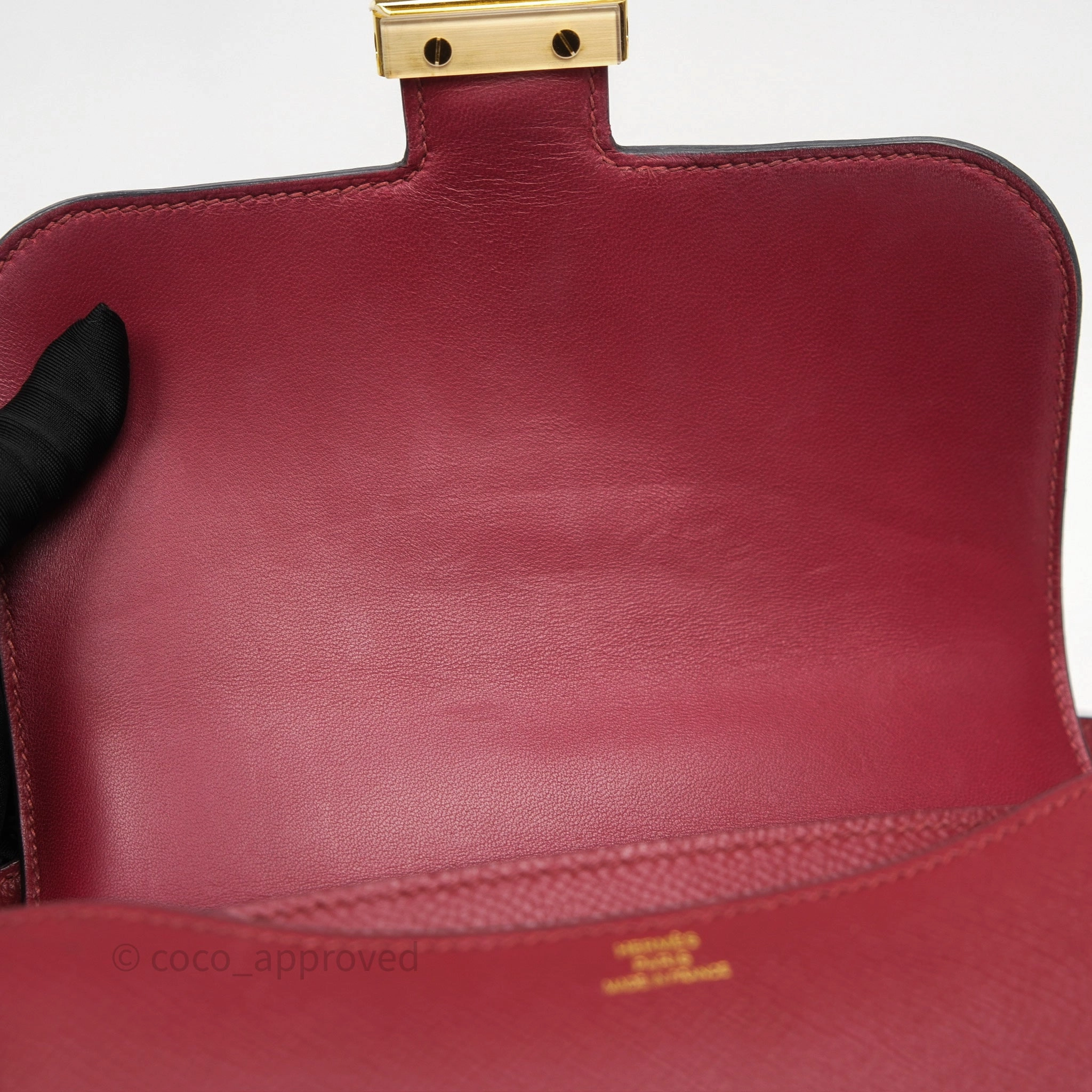 Herms Constance Mini 18cm Rouge Grenat K1 Epsom Gold Hardware