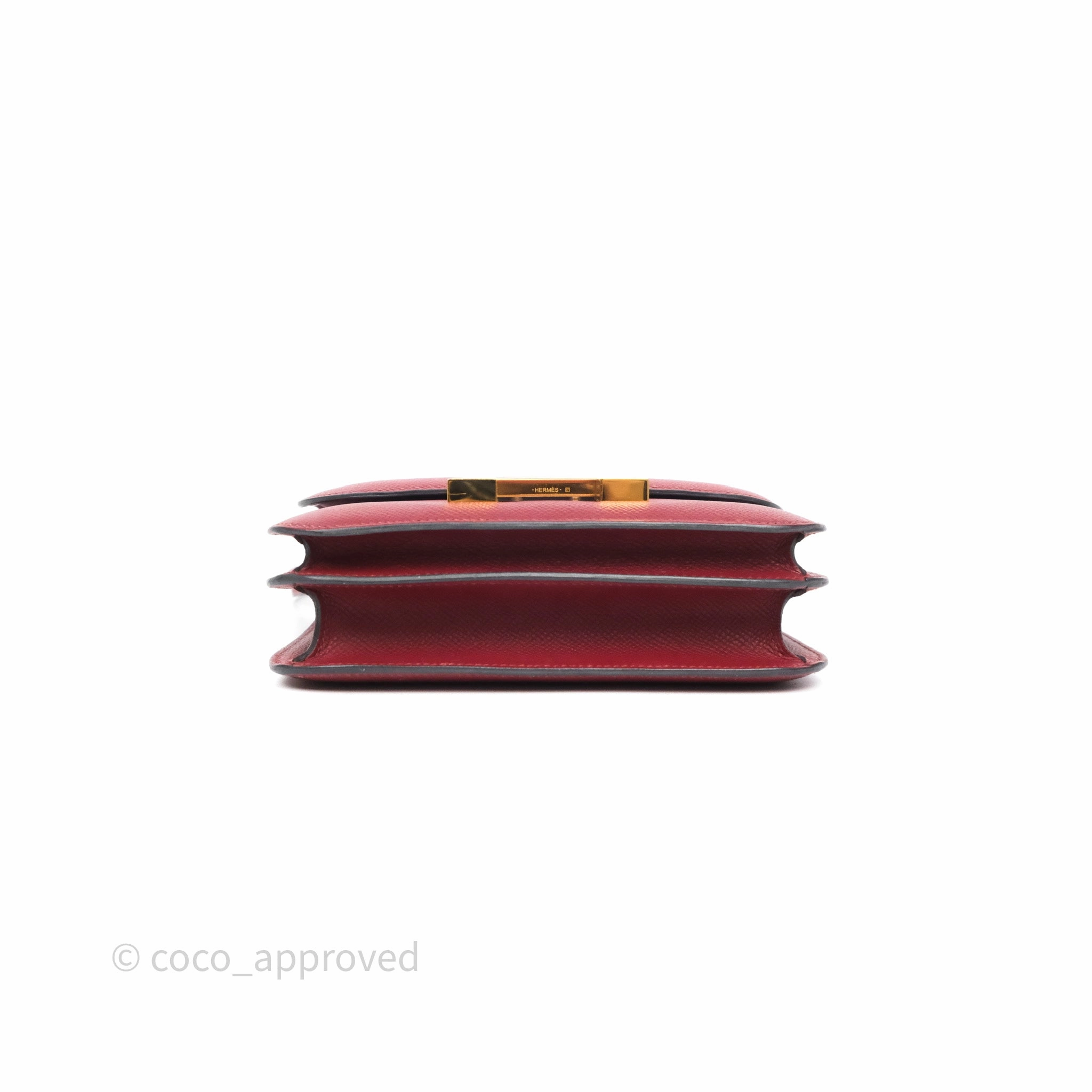 Herms Constance Mini 18cm Rouge Grenat K1 Epsom Gold Hardware