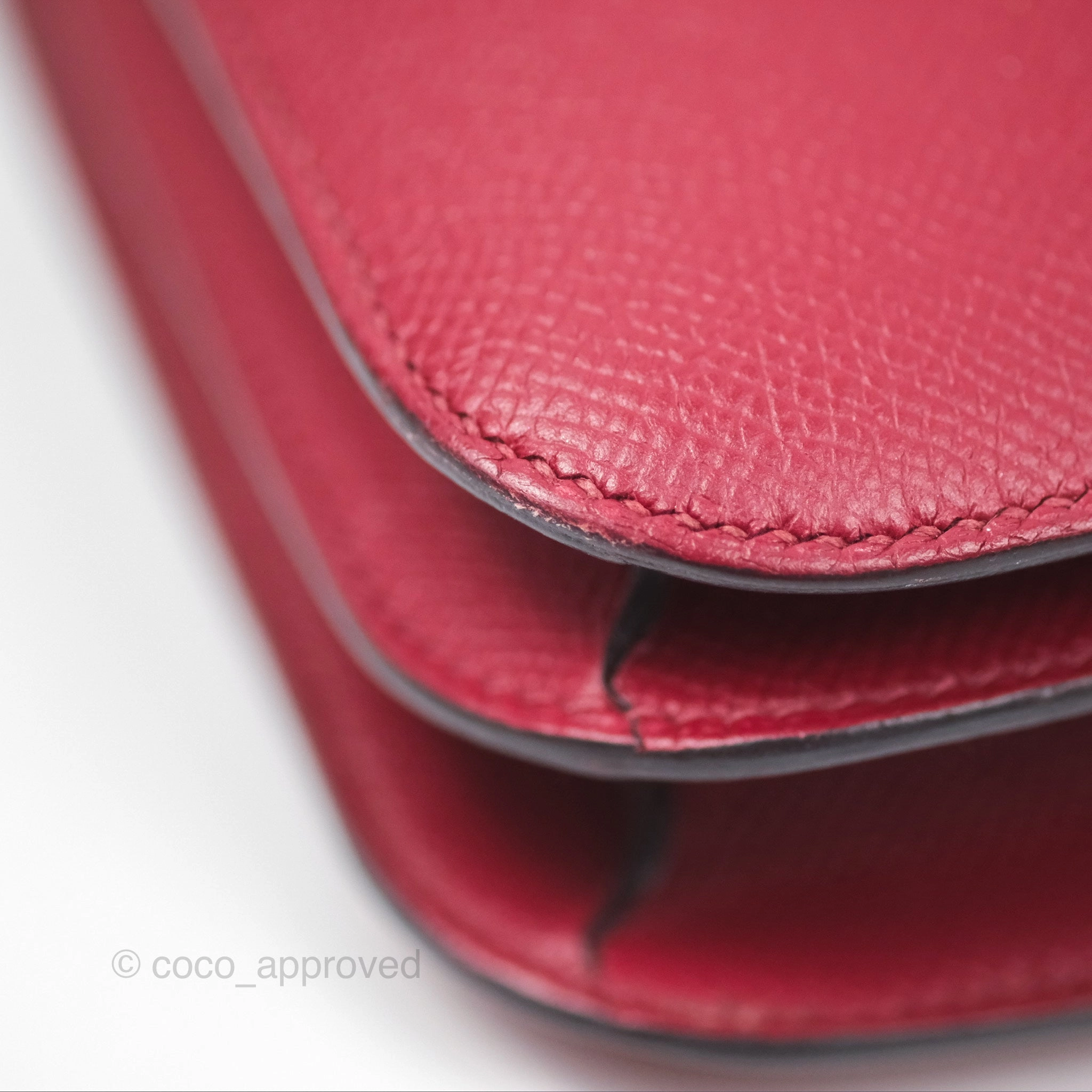 Herms Constance Mini 18cm Rouge Grenat K1 Epsom Gold Hardware
