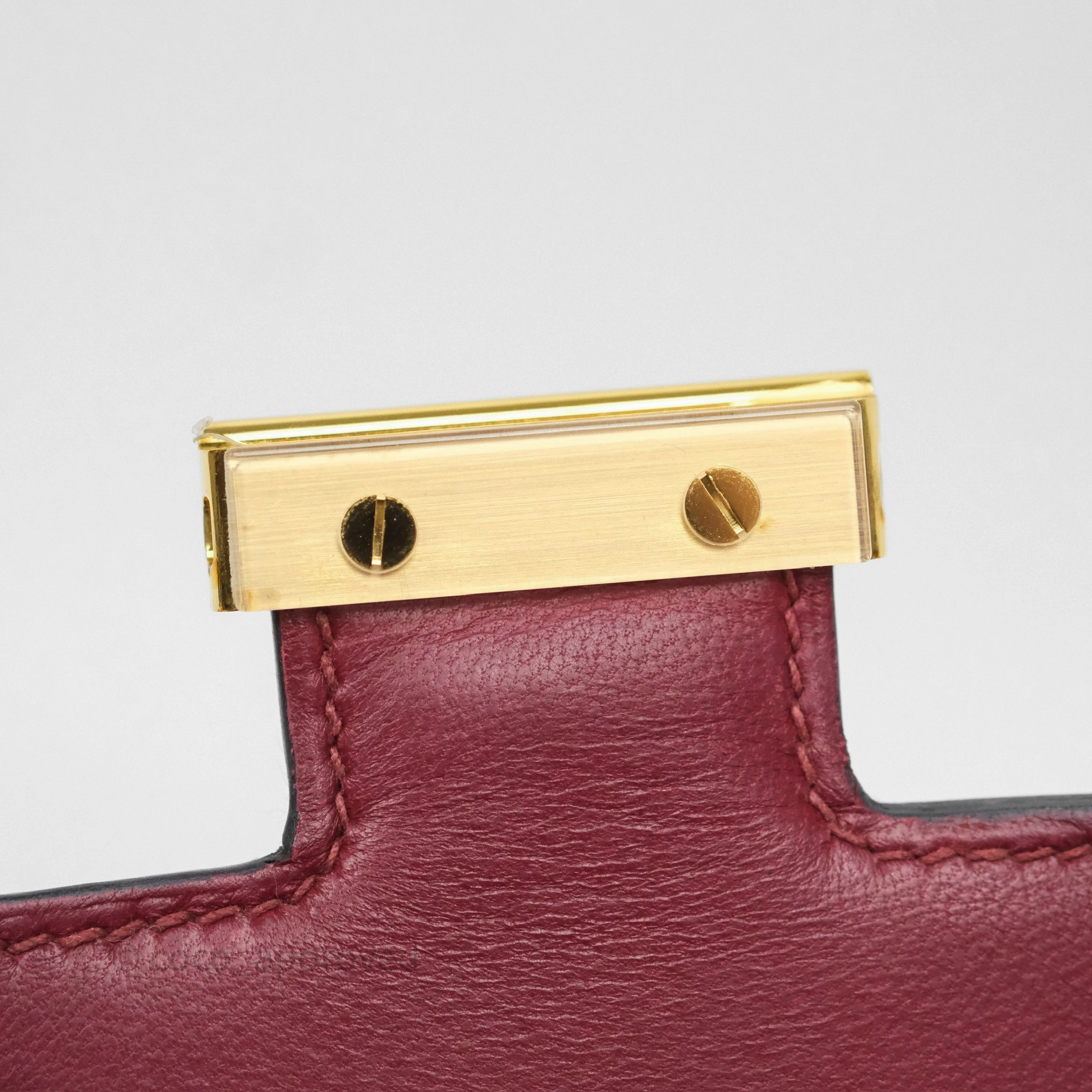 Herms Constance Mini 18cm Rouge Grenat K1 Epsom Gold Hardware