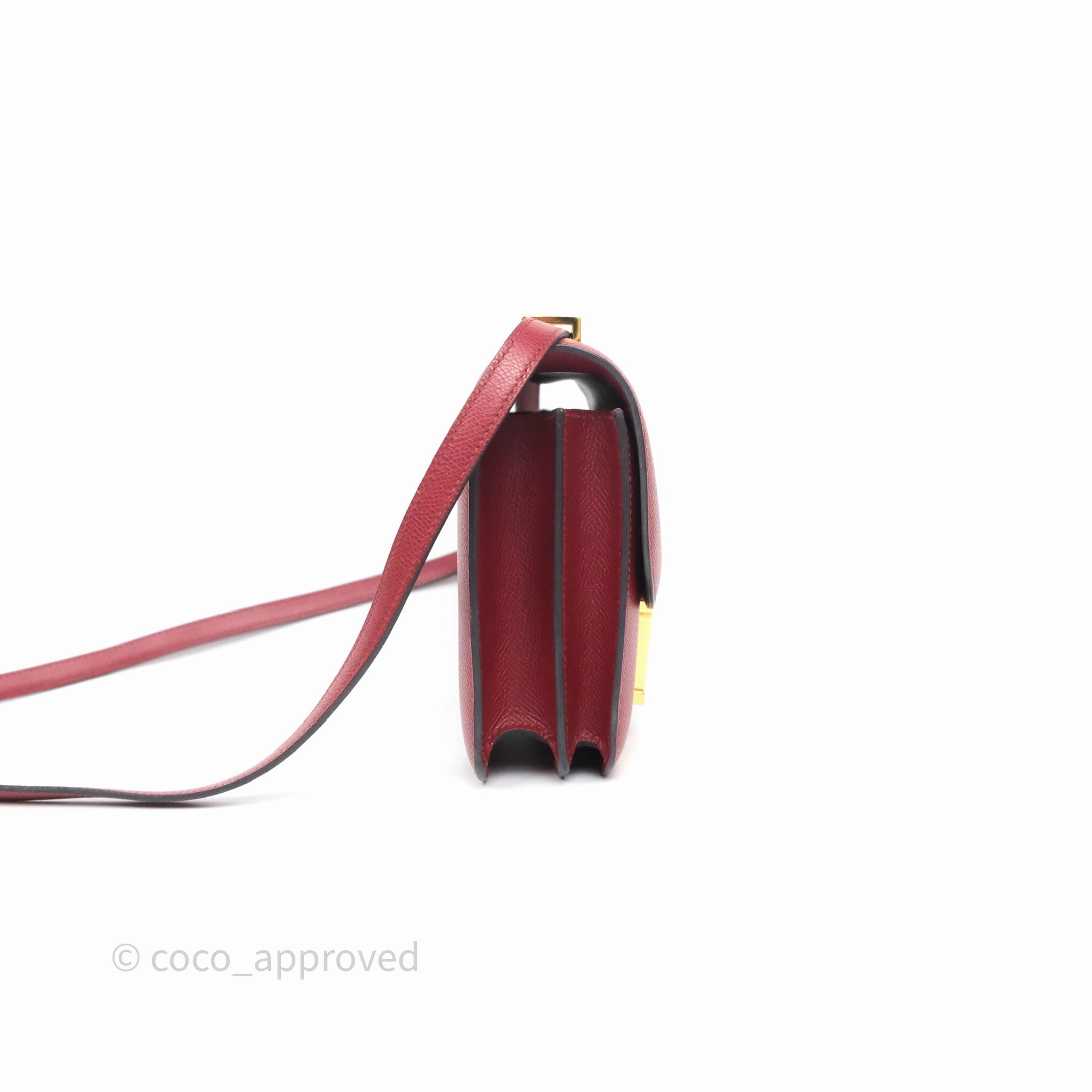 Herms Constance Mini 18cm Rouge Grenat K1 Epsom Gold Hardware