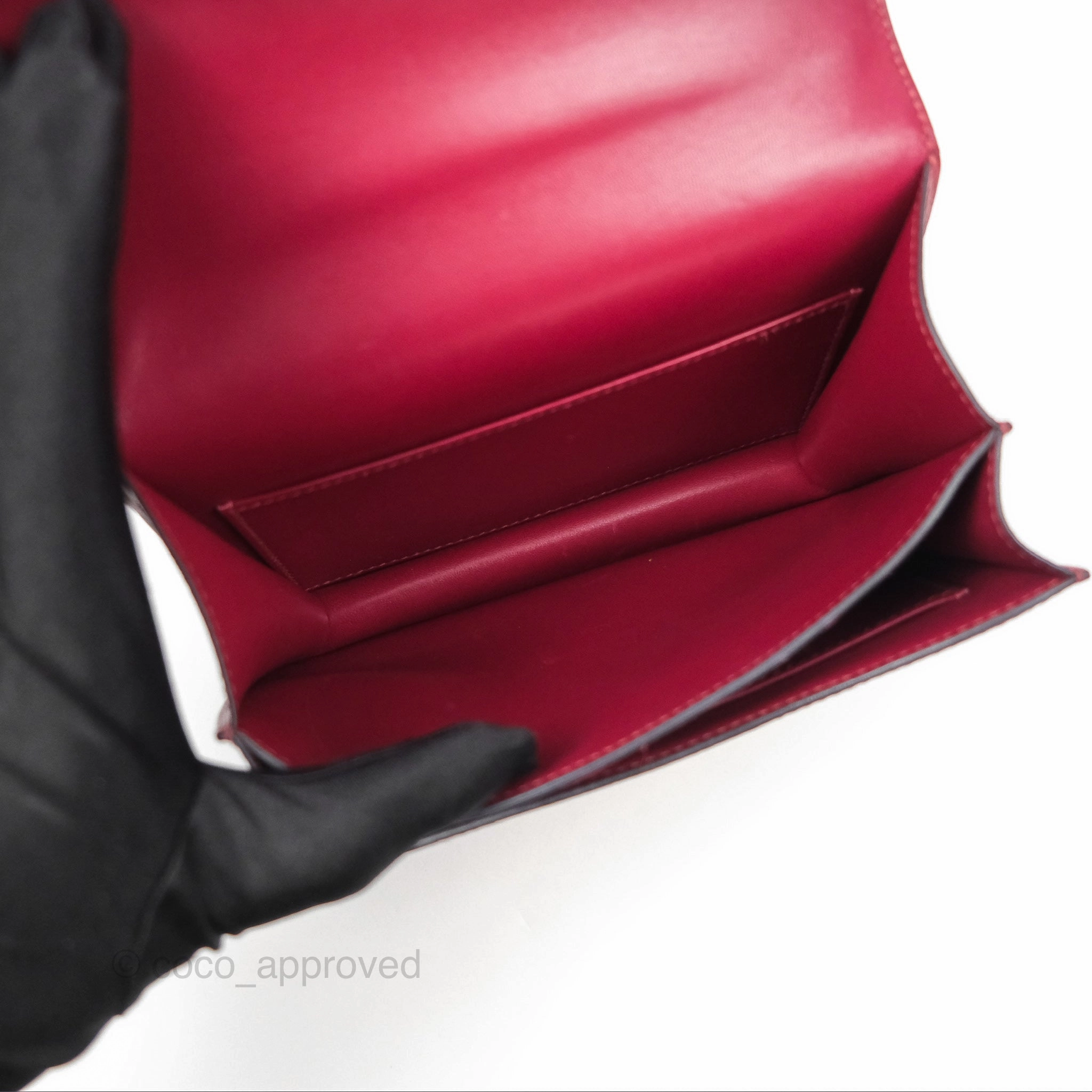 Herms Constance Mini 18cm Rouge Grenat K1 Epsom Gold Hardware