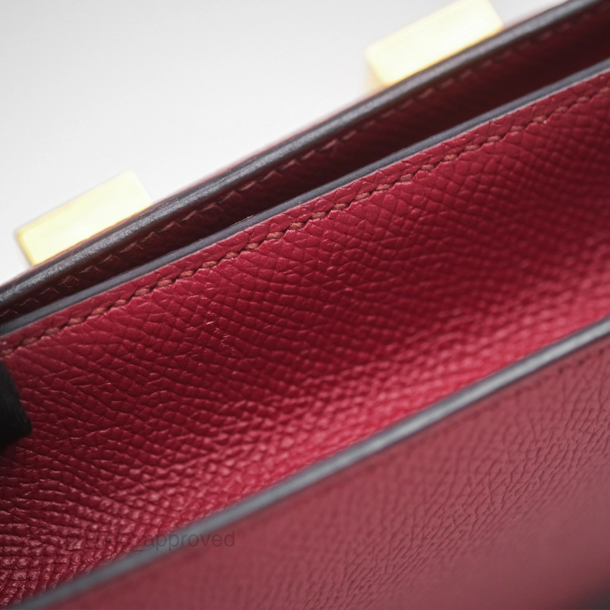 Herms Constance Mini 18cm Rouge Grenat K1 Epsom Gold Hardware