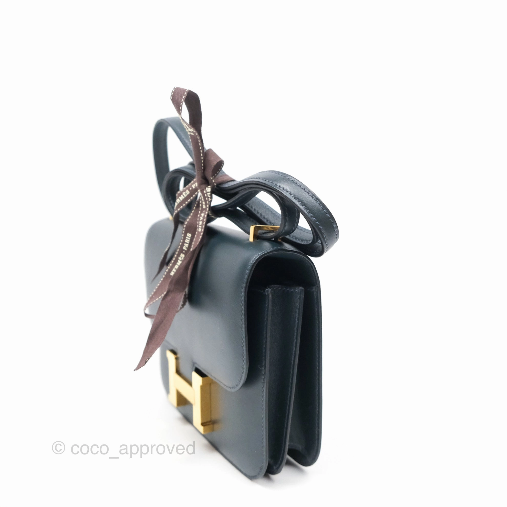 Herms Constance Mini 18cm Veau Rousseau Veau Monsieur Gold Hardware