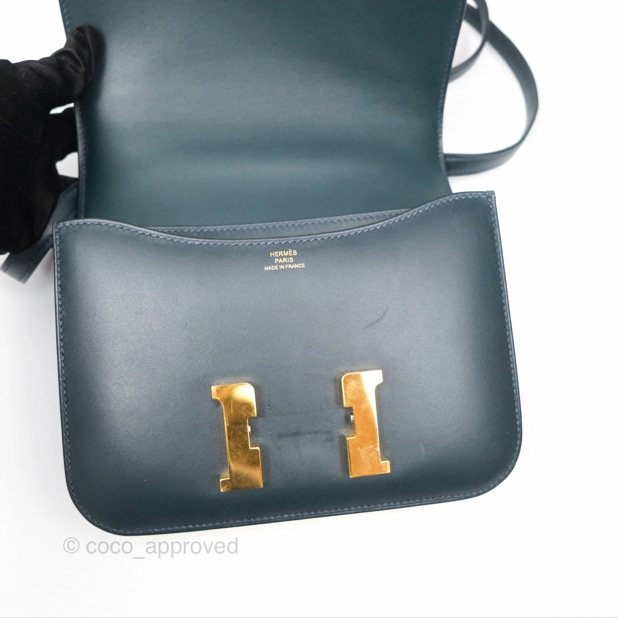 Herms Constance Mini 18cm Veau Rousseau Veau Monsieur Gold Hardware