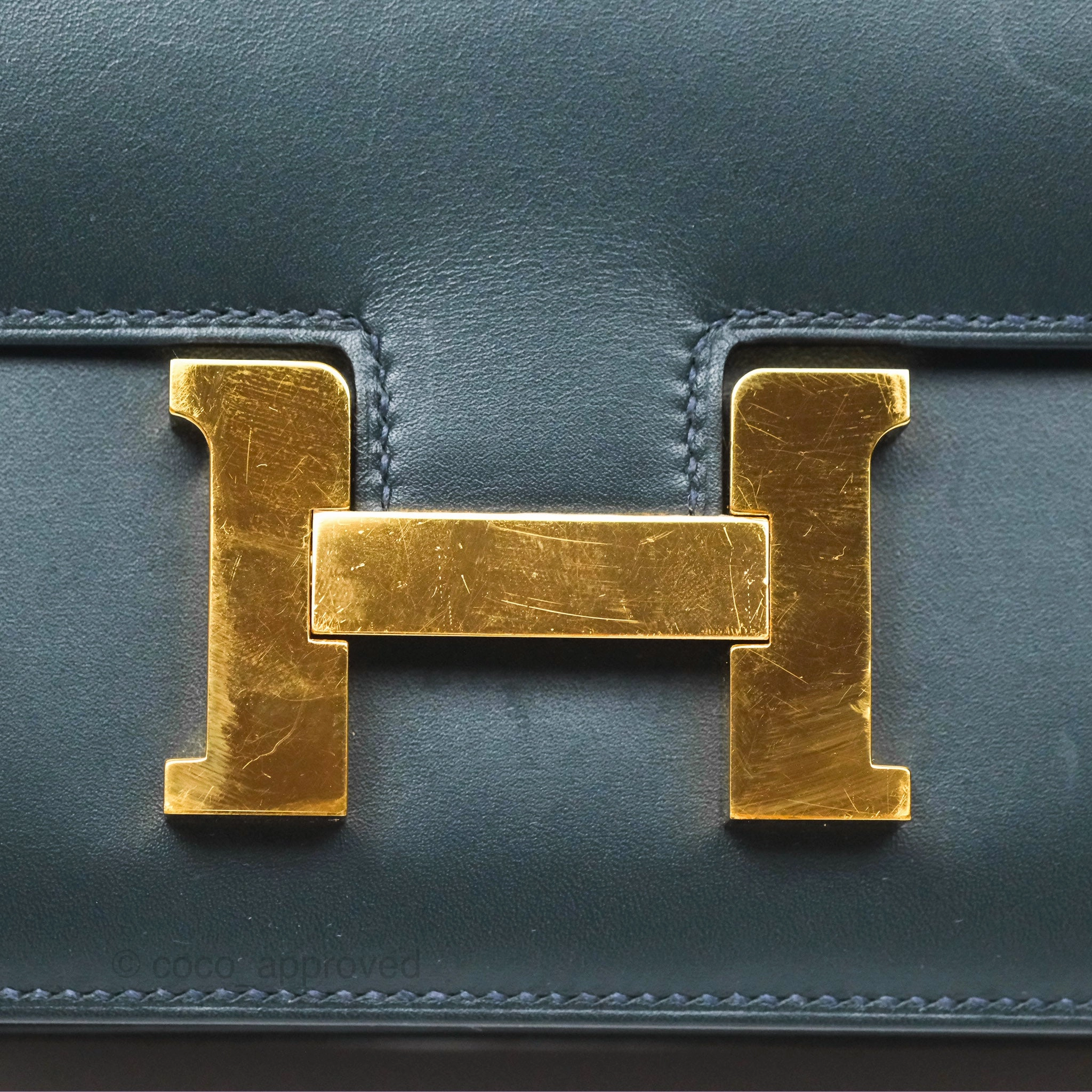 Herms Constance Mini 18cm Veau Rousseau Veau Monsieur Gold Hardware