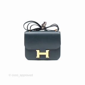 Herms Constance Mini 18cm Veau Rousseau Veau Monsieur Gold Hardware
