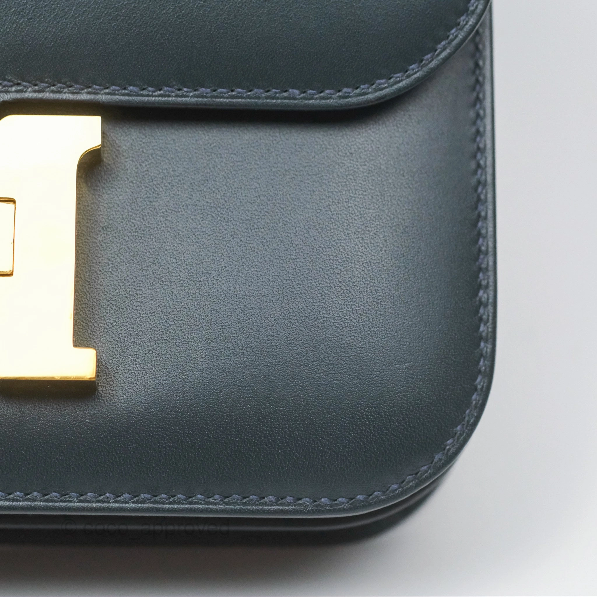 Herms Constance Mini 18cm Veau Rousseau Veau Monsieur Gold Hardware