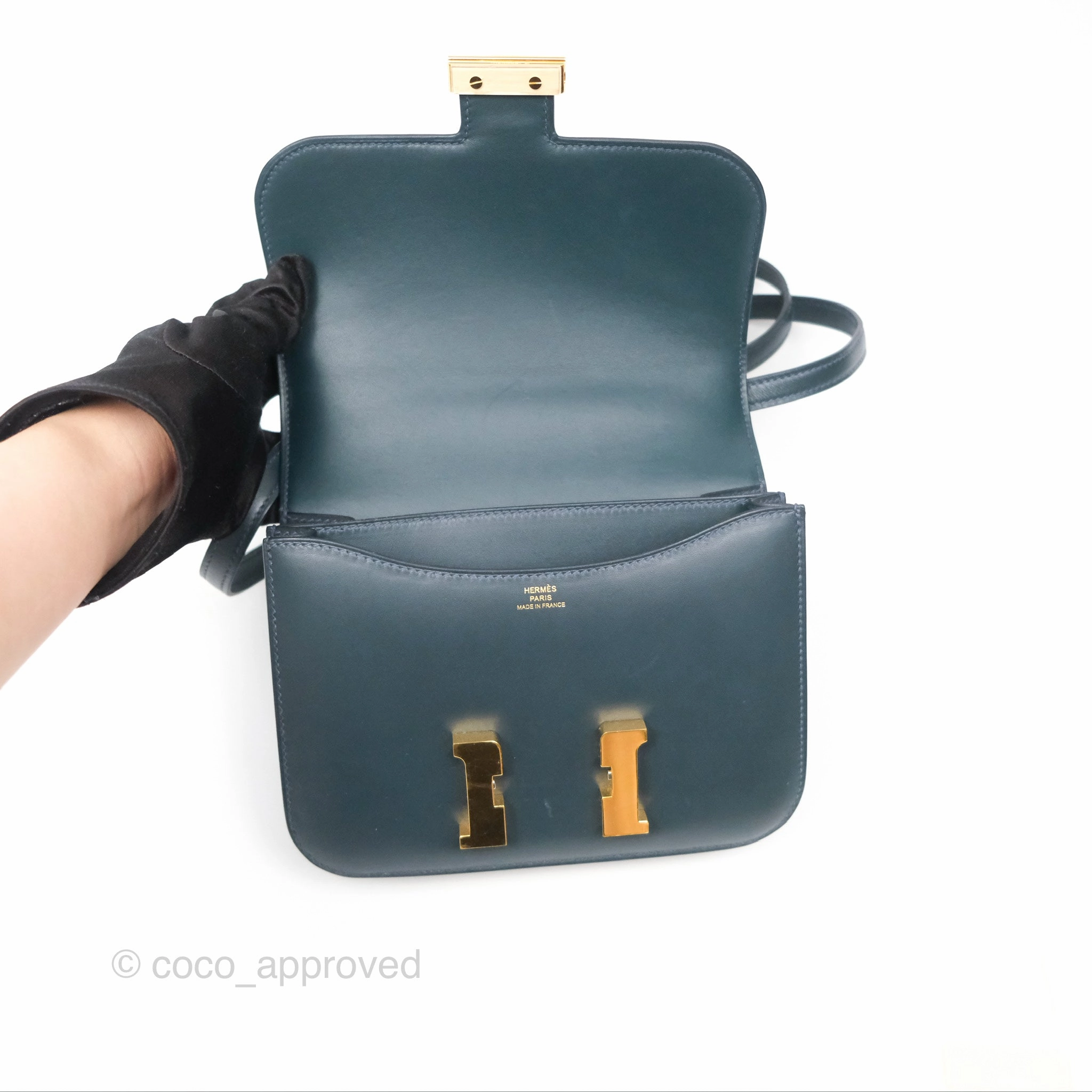 Herms Constance Mini 18cm Veau Rousseau Veau Monsieur Gold Hardware