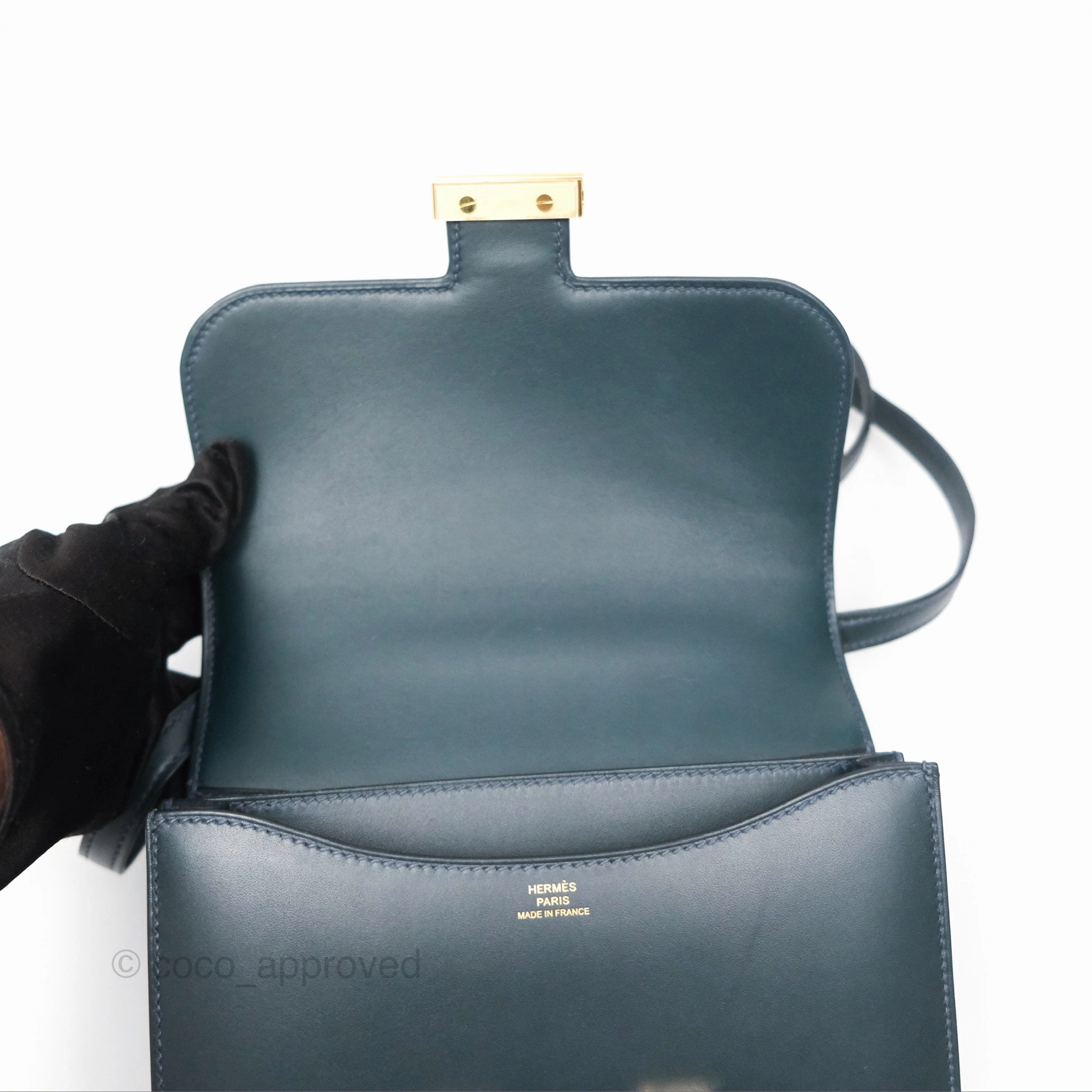 Herms Constance Mini 18cm Veau Rousseau Veau Monsieur Gold Hardware