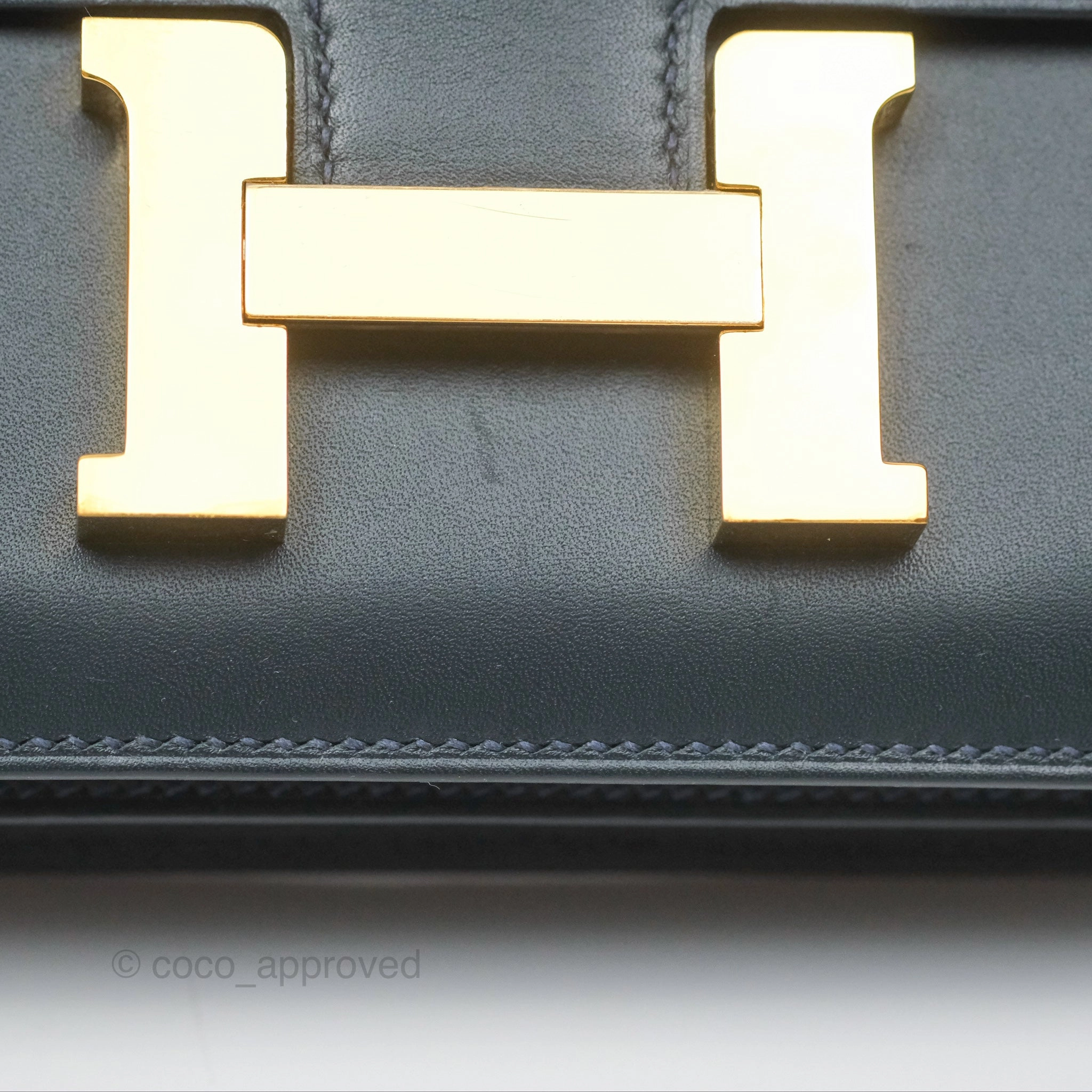 Herms Constance Mini 18cm Veau Rousseau Veau Monsieur Gold Hardware