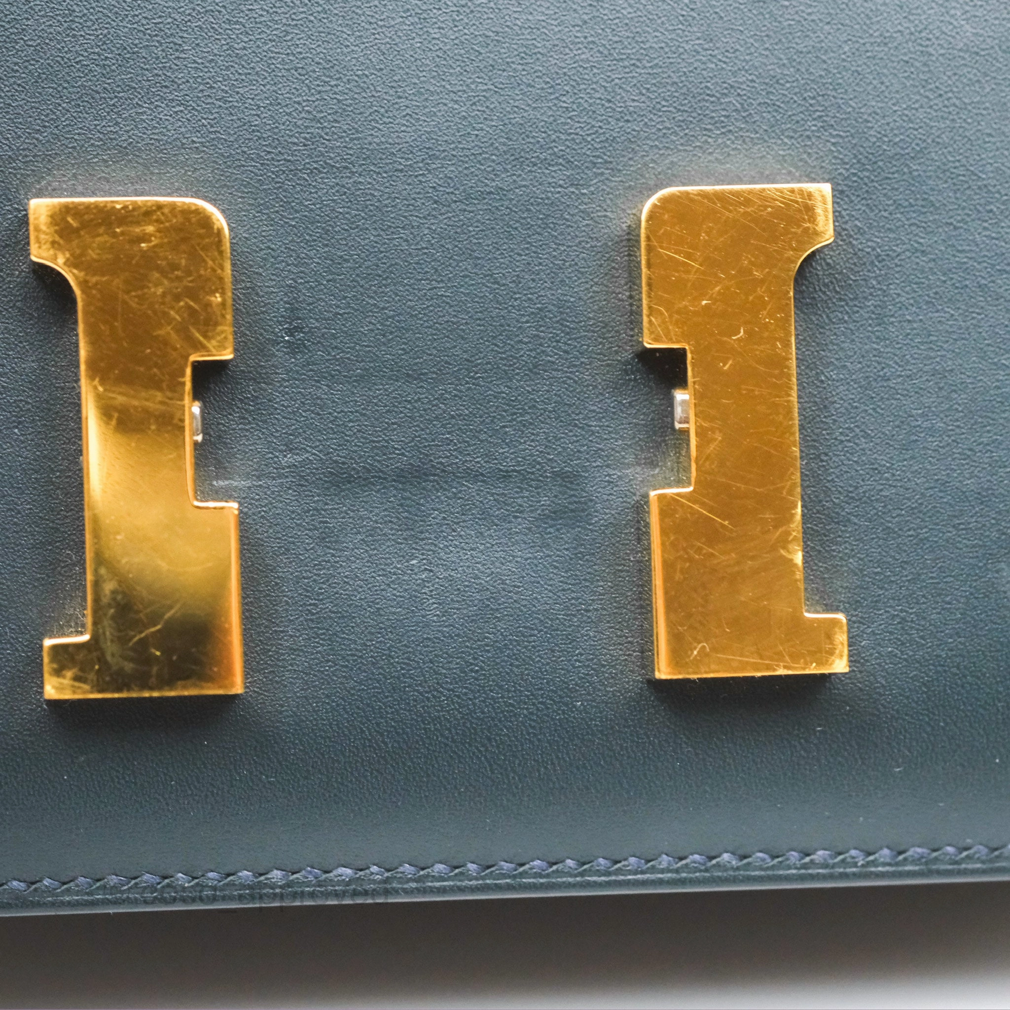 Herms Constance Mini 18cm Veau Rousseau Veau Monsieur Gold Hardware