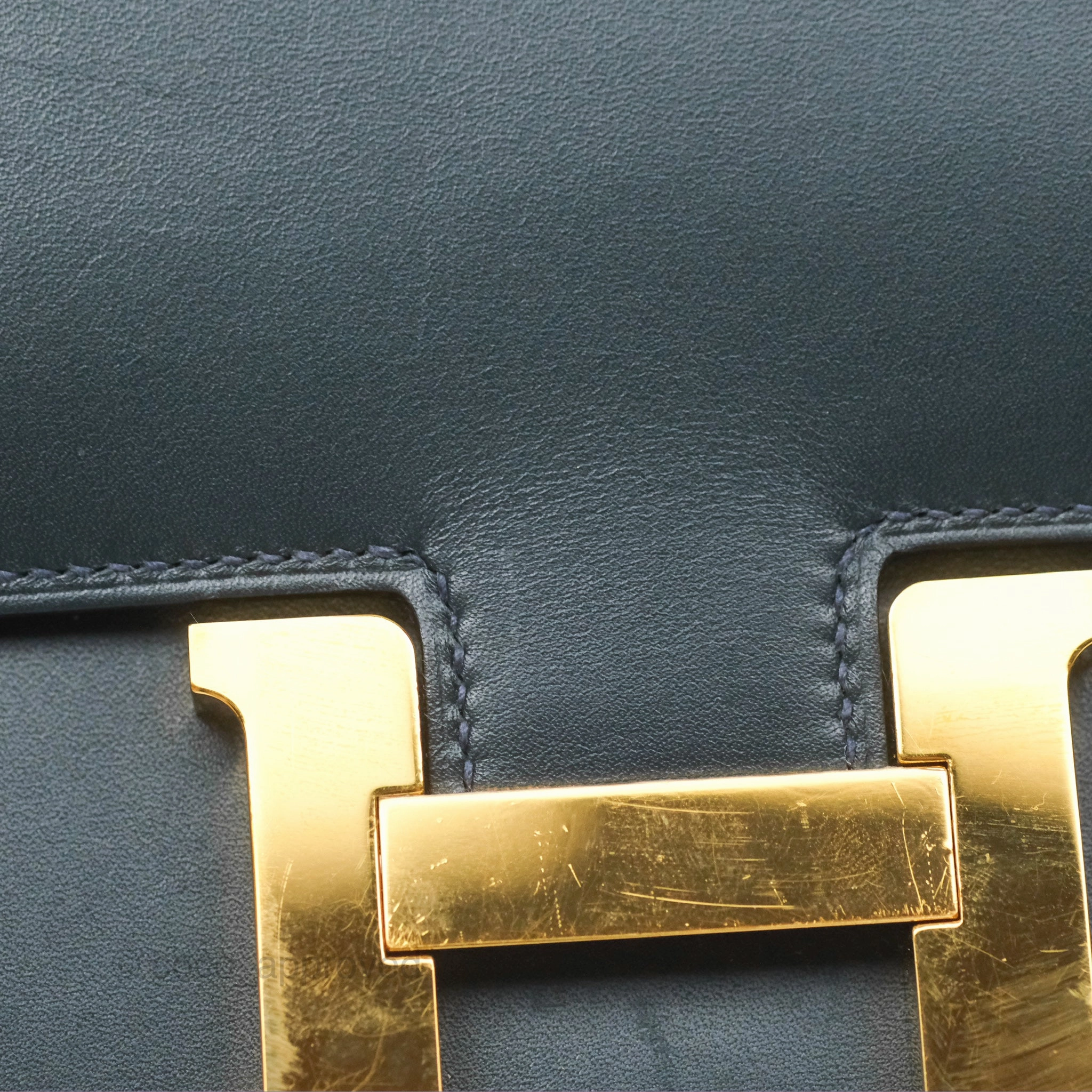 Herms Constance Mini 18cm Veau Rousseau Veau Monsieur Gold Hardware