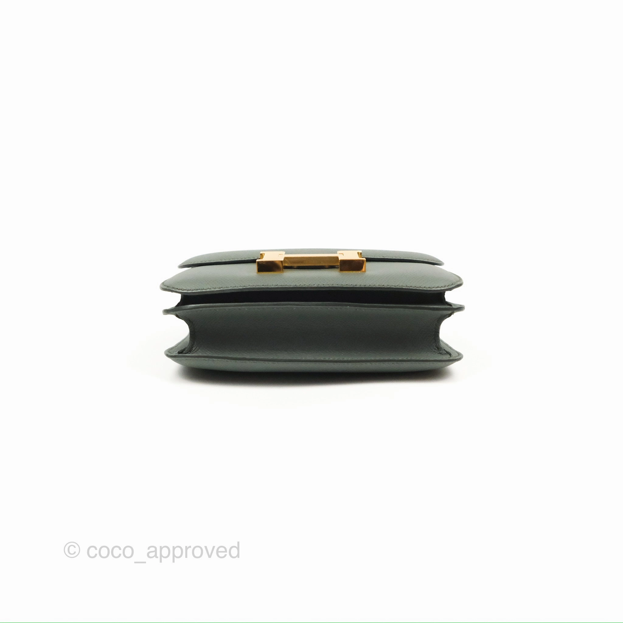 Herms Constance Mini 18cm Vert Amande Epsom Gold Hardware