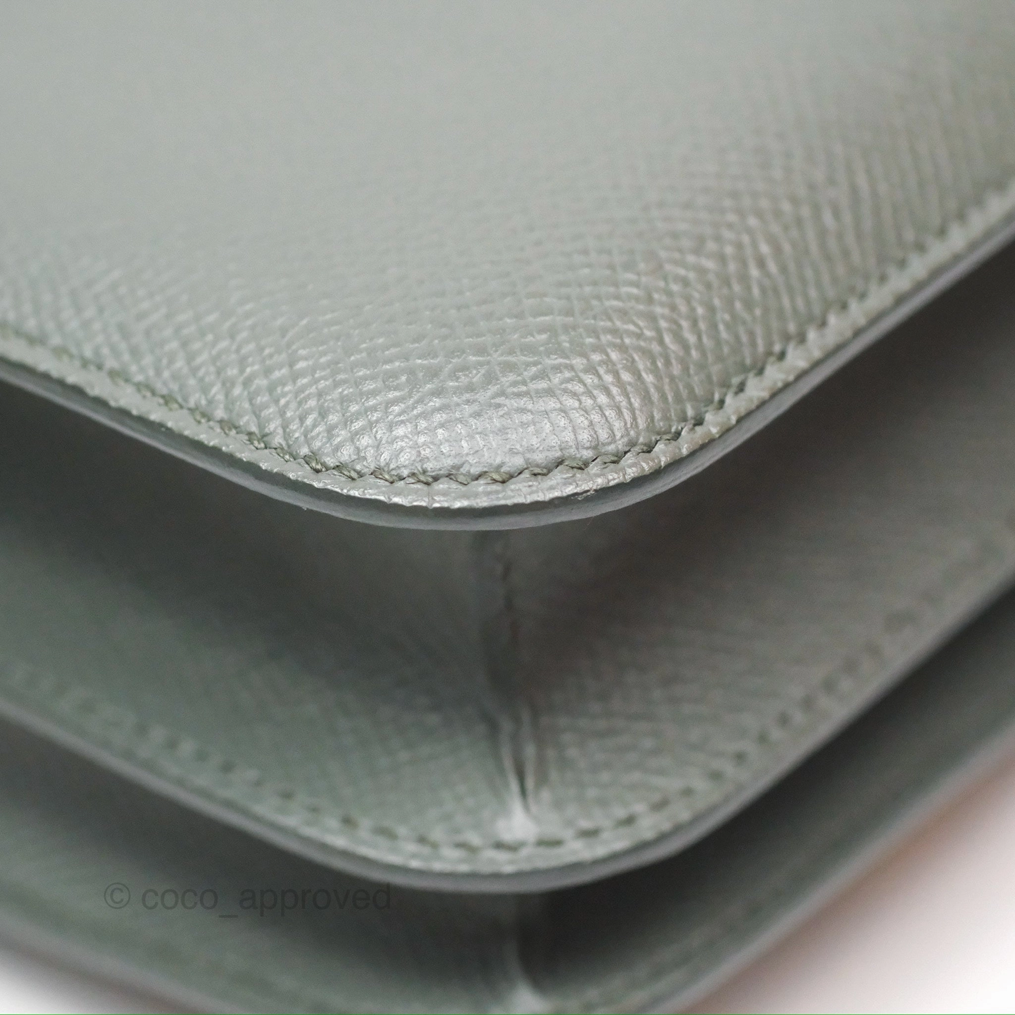 Herms Constance Mini 18cm Vert Amande Epsom Gold Hardware