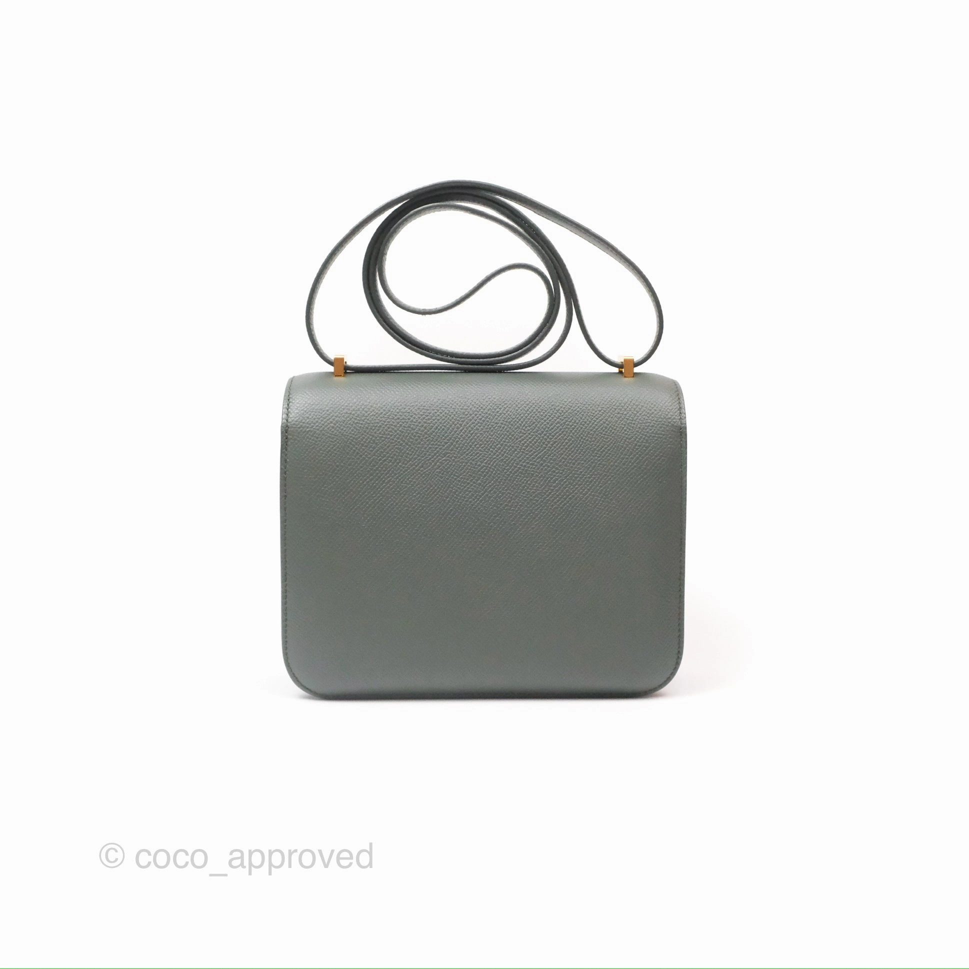 Herms Constance Mini 18cm Vert Amande Epsom Gold Hardware