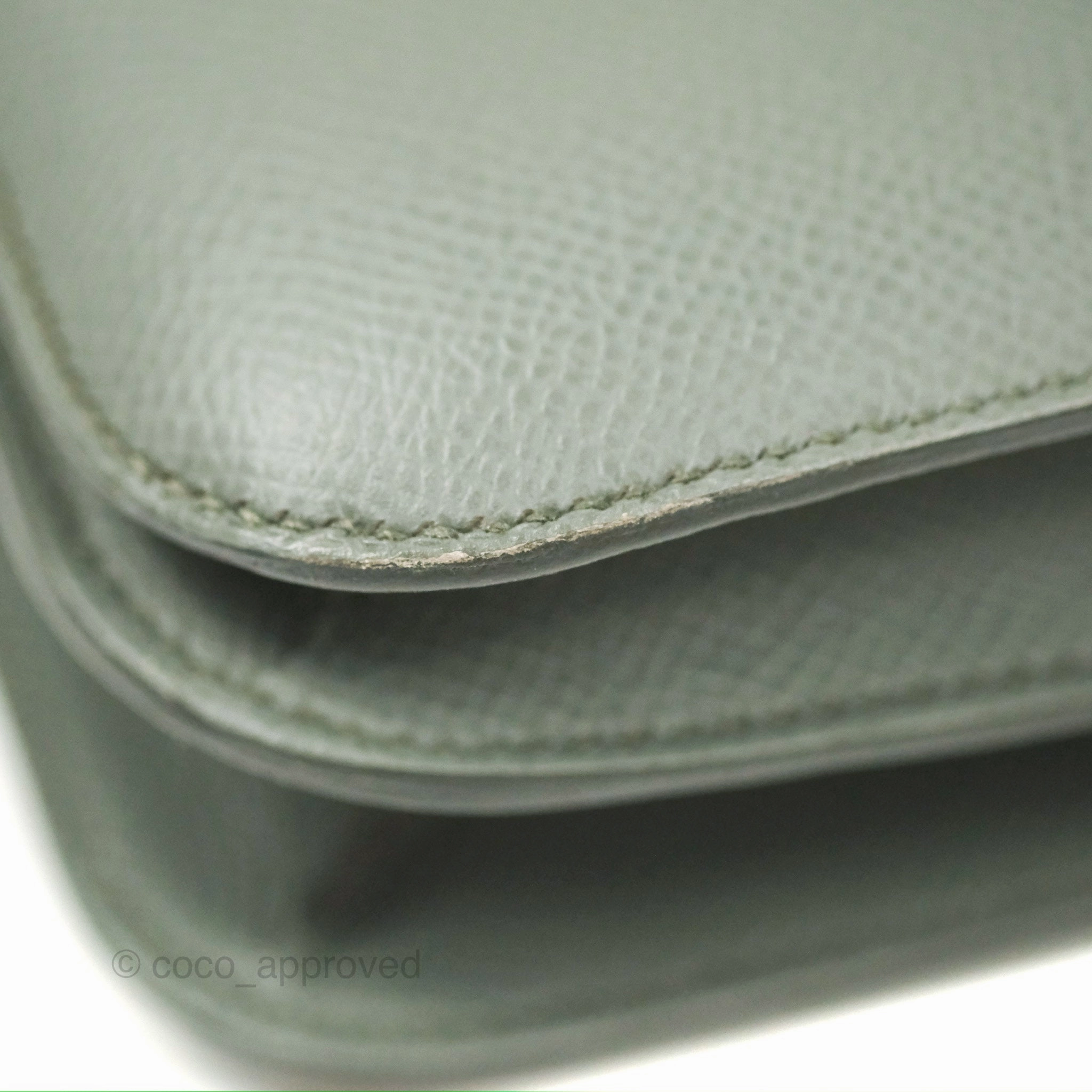 Herms Constance Mini 18cm Vert Amande Epsom Gold Hardware