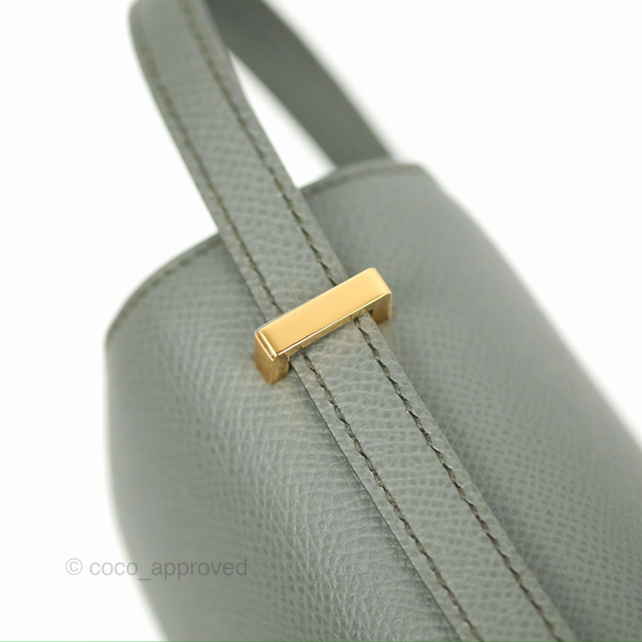 Herms Constance Mini 18cm Vert Amande Epsom Gold Hardware
