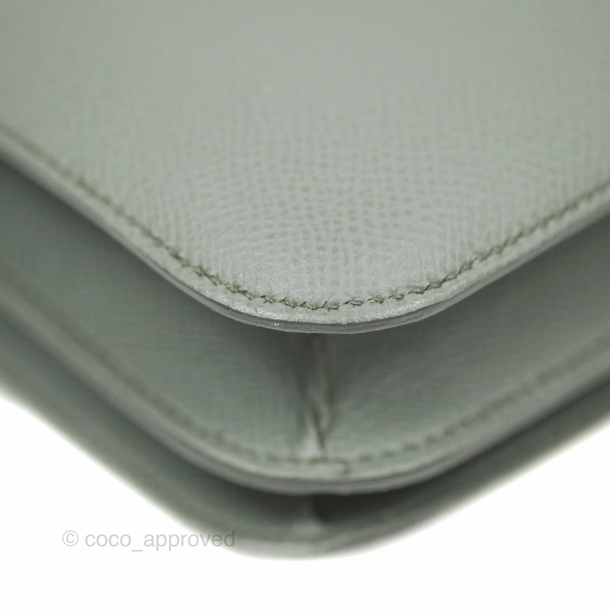 Herms Constance Mini 18cm Vert Amande Epsom Gold Hardware